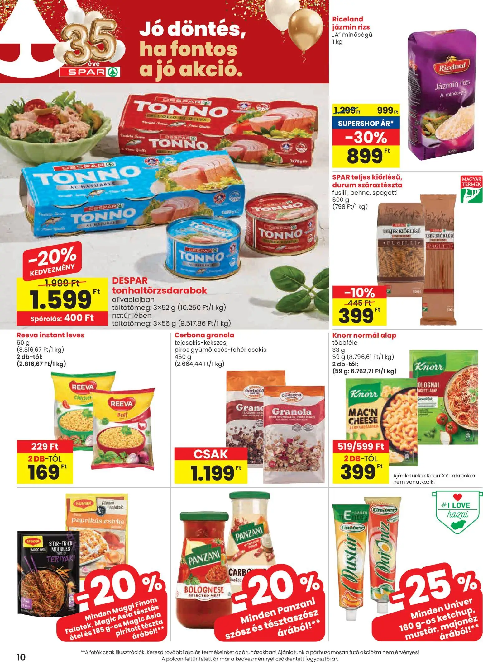 Spar akciós ujság - amely érvényes a következő dátumtól: 02.01.2026 | Oldal: 10 | Termékek: Maggi, Rizs, Tészta, Szósz