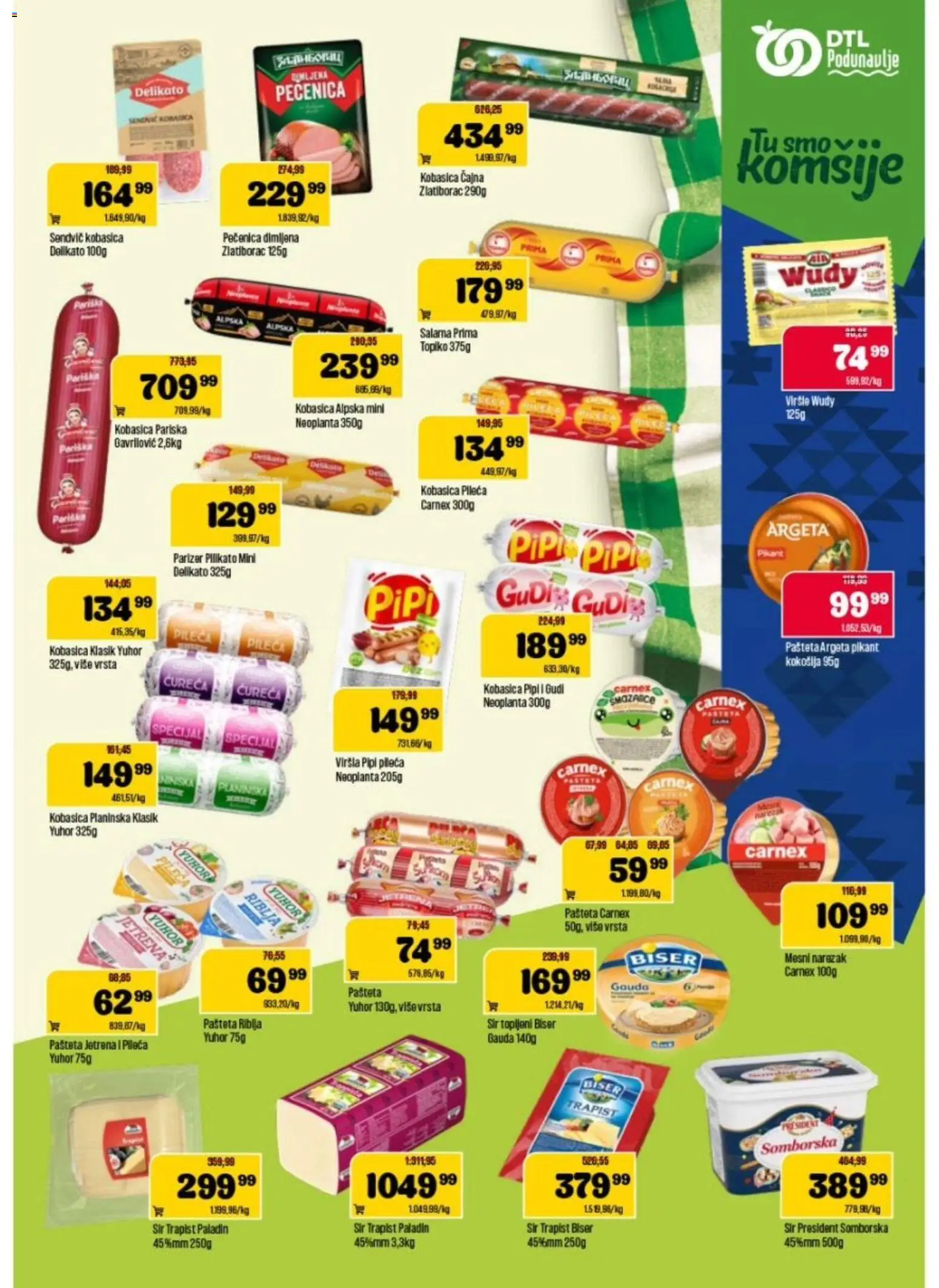 Podunavlje katalog - važi od 25.03.2026 | Strana: 5 | Proizvode: Narezak, Salama, Pečenica, Pašteta