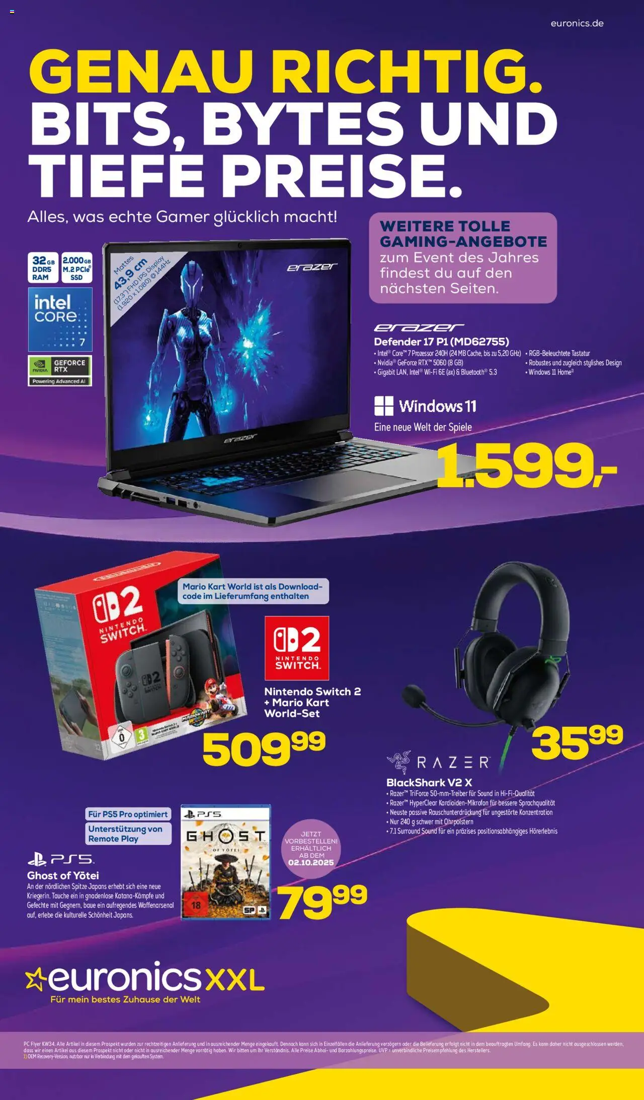 Euronics Prospekt 	 - gültig ab dem 20.08.2025 | Seite: 1 | Produkte: PC, Tastatur