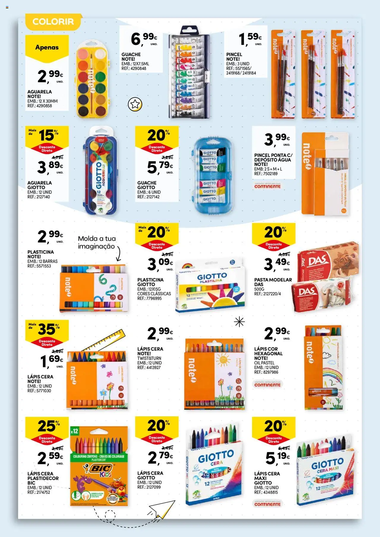 Continente - Regresso às Aulas: Regressamos com tudo │ válido de 12.08.2025 | Página: 32 | Produtos: Agua, Pincel, Cera