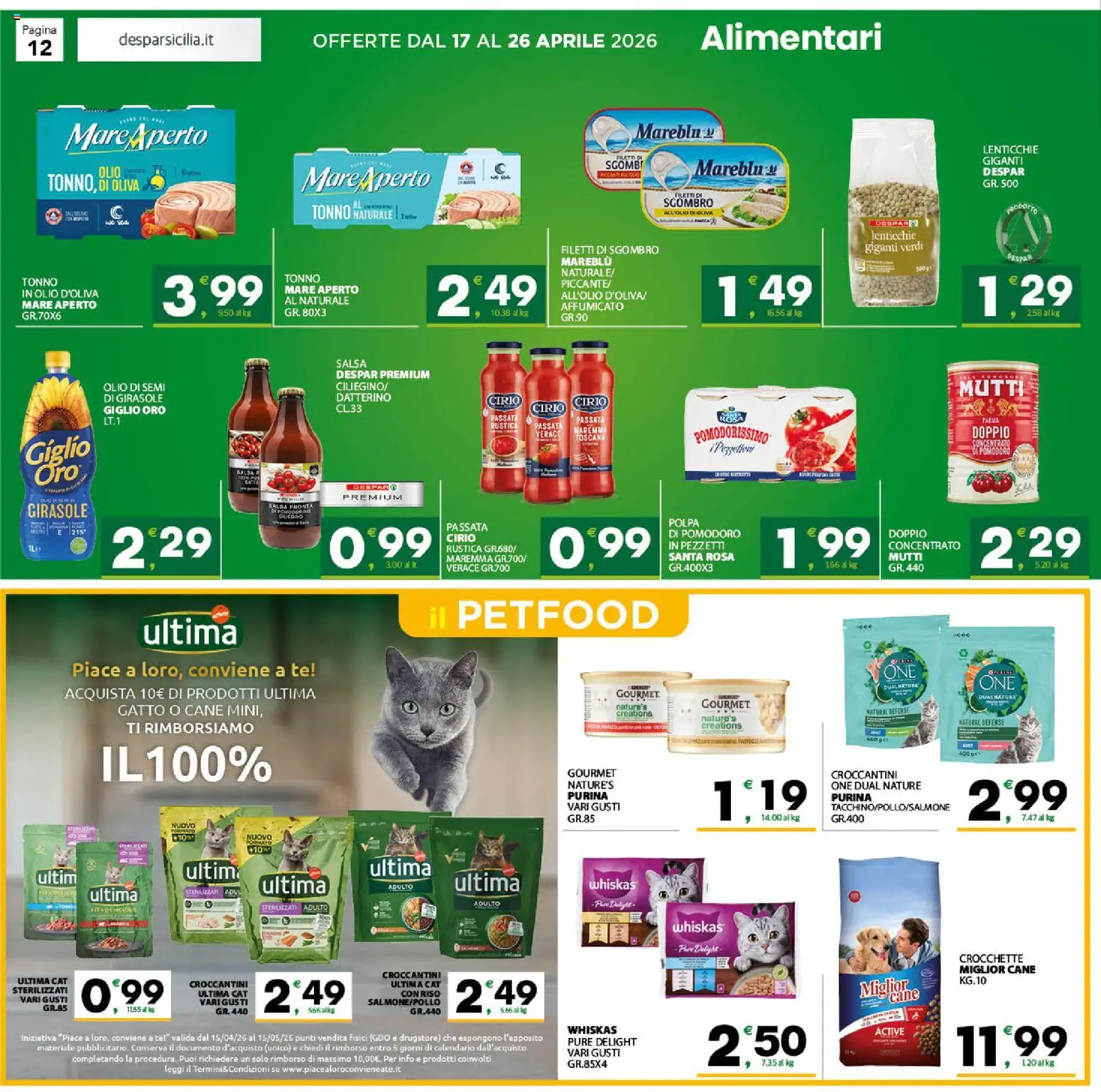 Volantino Interspar del 17.04.2026 | Pagina: 12 | Prodotti: Tè, Lenticchie, Pomodoro, Mutti