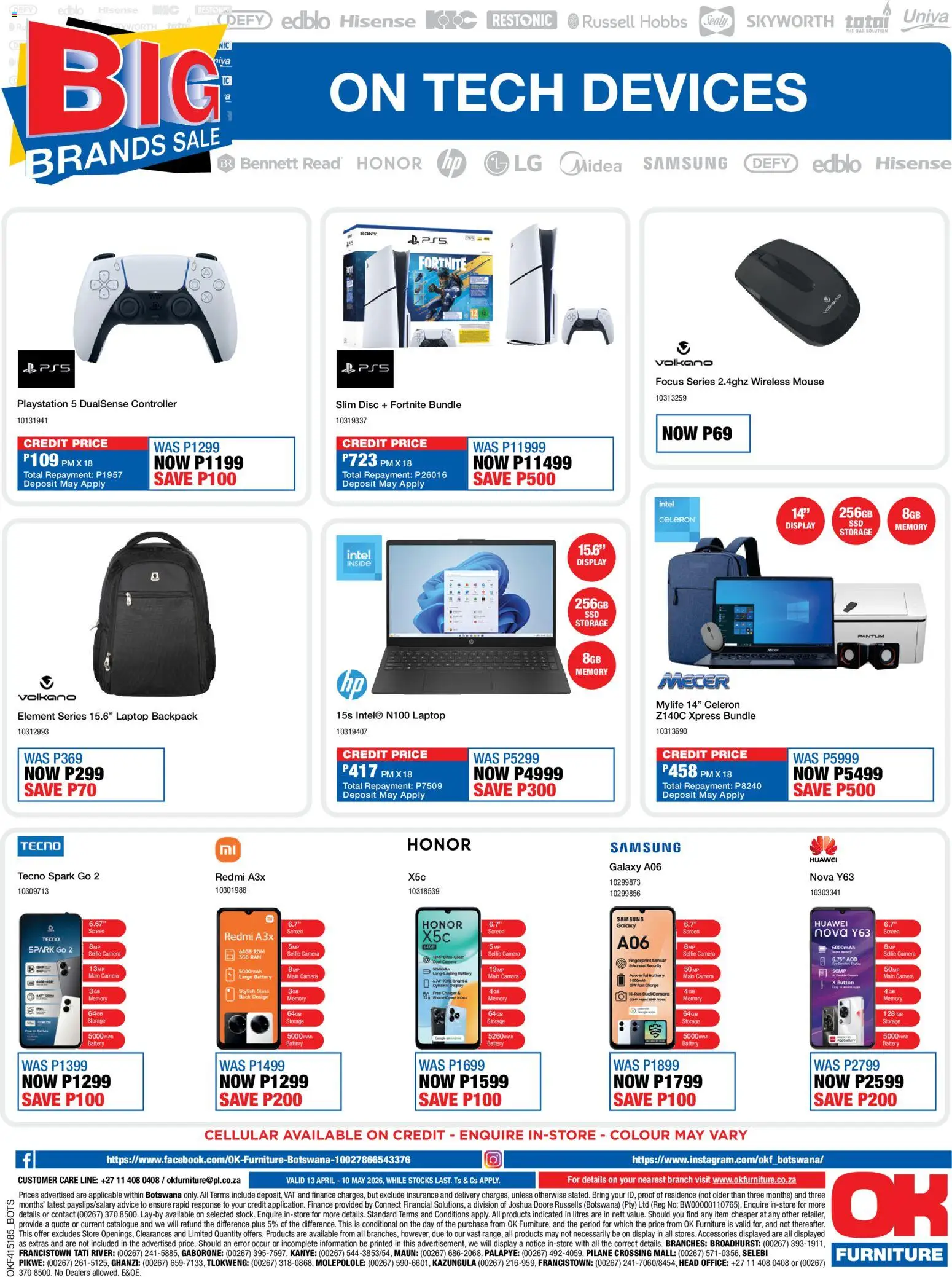 New OK Furniture catalogue – valid from 13.04.2026 | Page: 12 | Products: Phone, Mouse, Playstation, Battery
