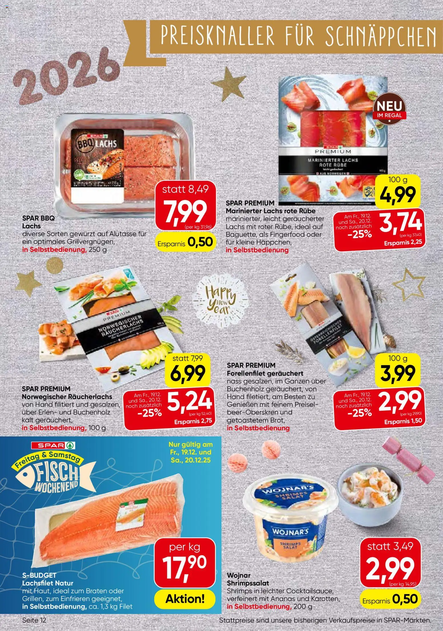 Eurospar Flugblatt gültig ab 18.12.2025 | Seite: 12 | Produkte: Salat, Regal, Fisch, Ananas