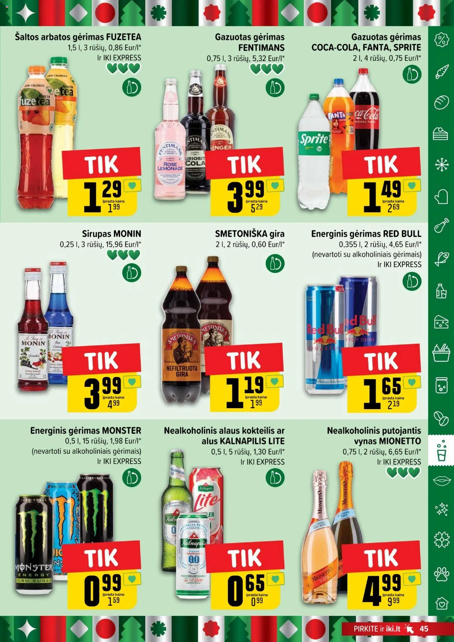 IKI akcijos nuo 15.12.2025 | Puslapis: 45 | Prekių: Energinis gėrimas, Vynas, Alus