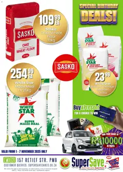Super Save specials catalogue – valid from 31.10.2025 | Page: 107 | Products: Cake, Flour, Maize meal, Vitamins