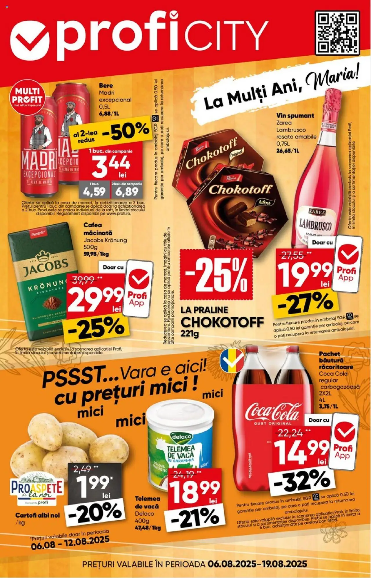 Catalog Profi City nou – valabil de la 06.08.2025 | Pagină: 1 | Produse: Mici, Praline, Cafea, Cartofi