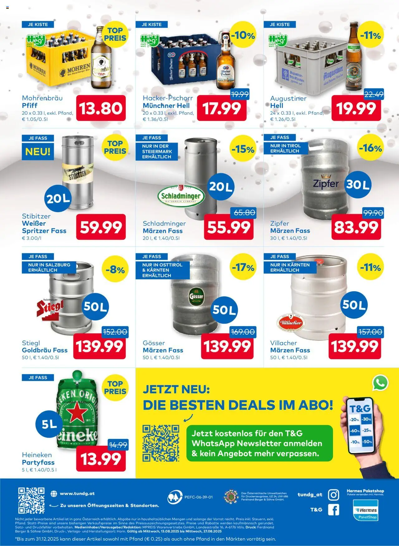 T&G - T&G Flugblatt - Salzburg gültig ab 13.08.2025 | Seite: 8 | Produkte: Bier