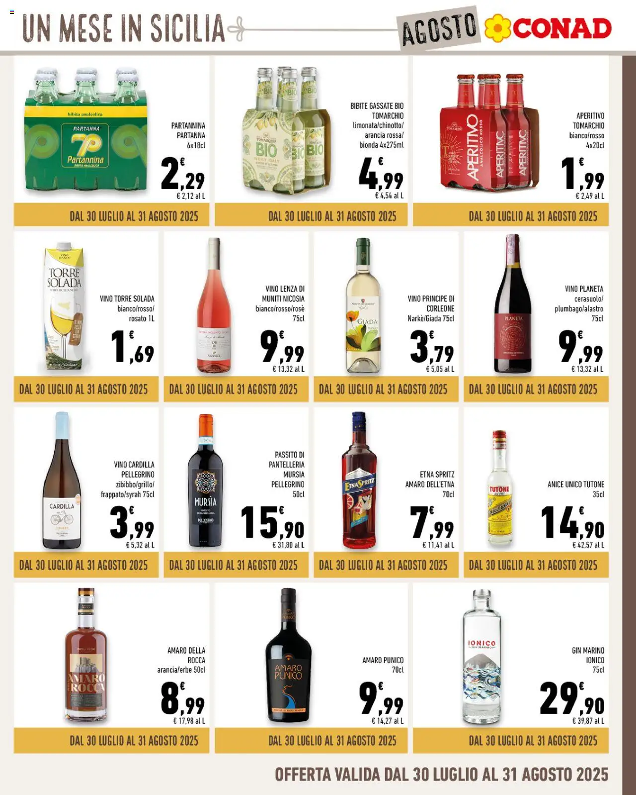 Volantino Conad del 30.07.2025 | Pagina: 11 | Prodotti: Gin, Vino, Arancia, Aperitivo