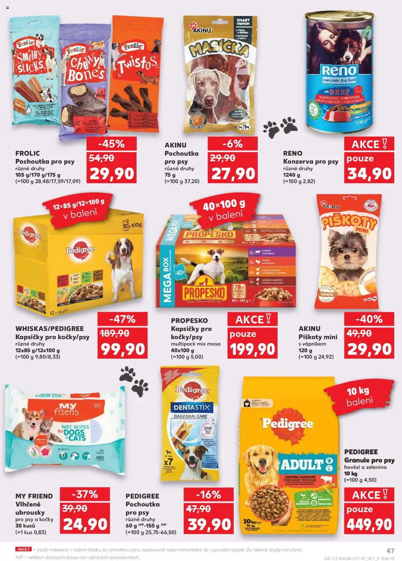 Kaufland leták - Chomutov od 20.08.2025 | Strana: 47 | Produkty: Hovězí, Granule pro psy, Konzerva pro psy, Zelenina