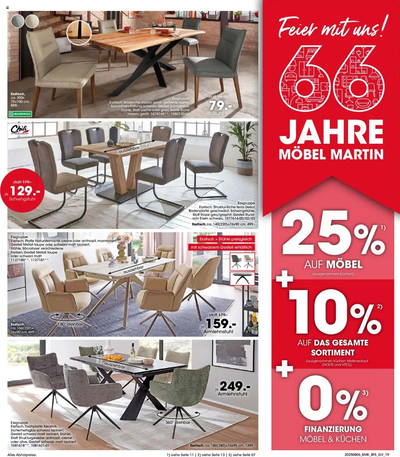 Möbel Martin Prospekt 	 - gültig ab dem 06.08.2025 | Seite: 19 | Produkte: Esstisch, Stuhl, Creme, Chili