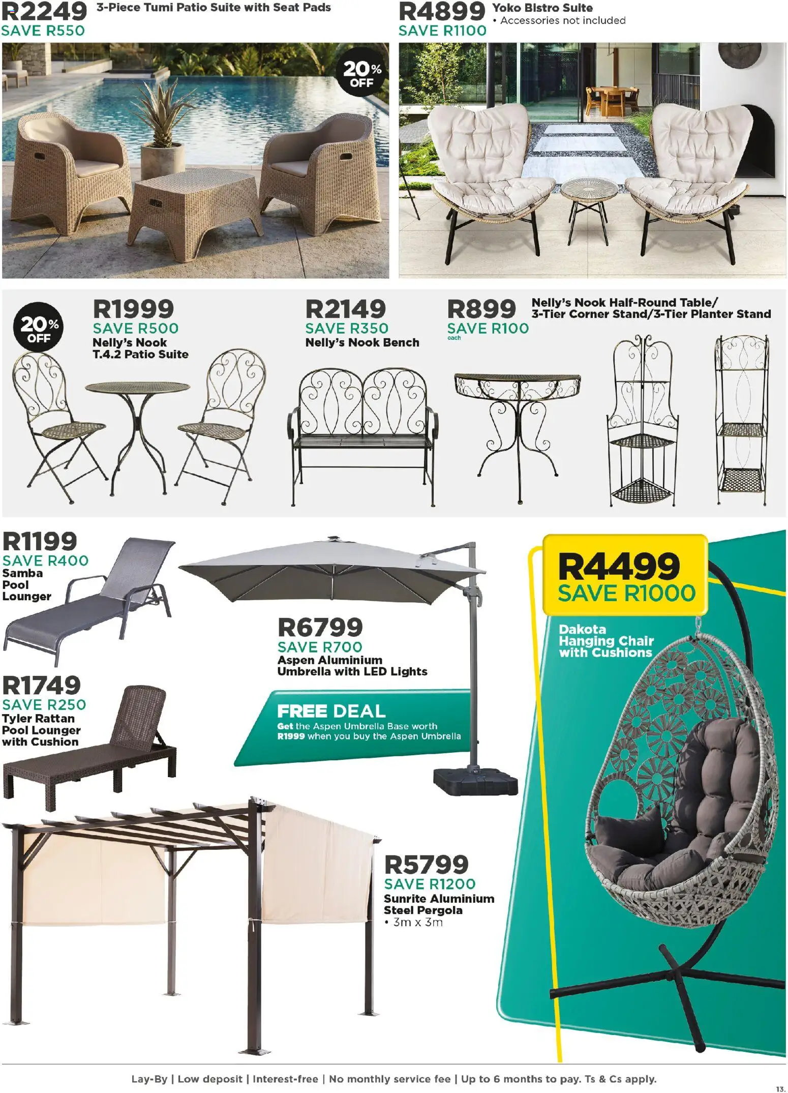 New House and Home catalogue – valid from 23.02.2026 | Page: 13 | Products: Cushion, Umbrella, Chair, Pads