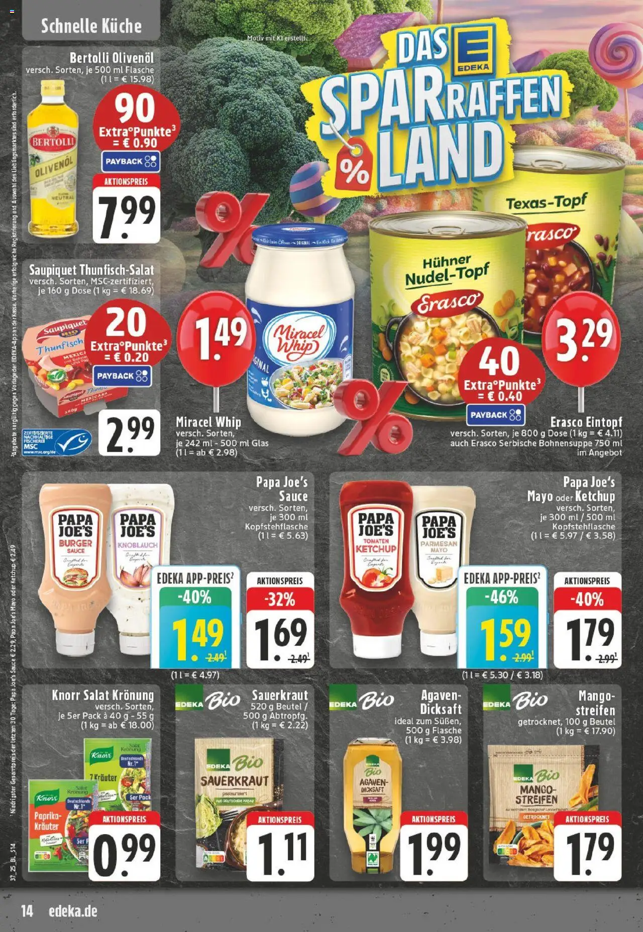 Edeka prospekt Leopoldshöhe-Asemissen	 – gültig ab 07.09.2025 | Seite: 14 | Produkte: Küche, Bertolli olivenol, Mango, Ketchup