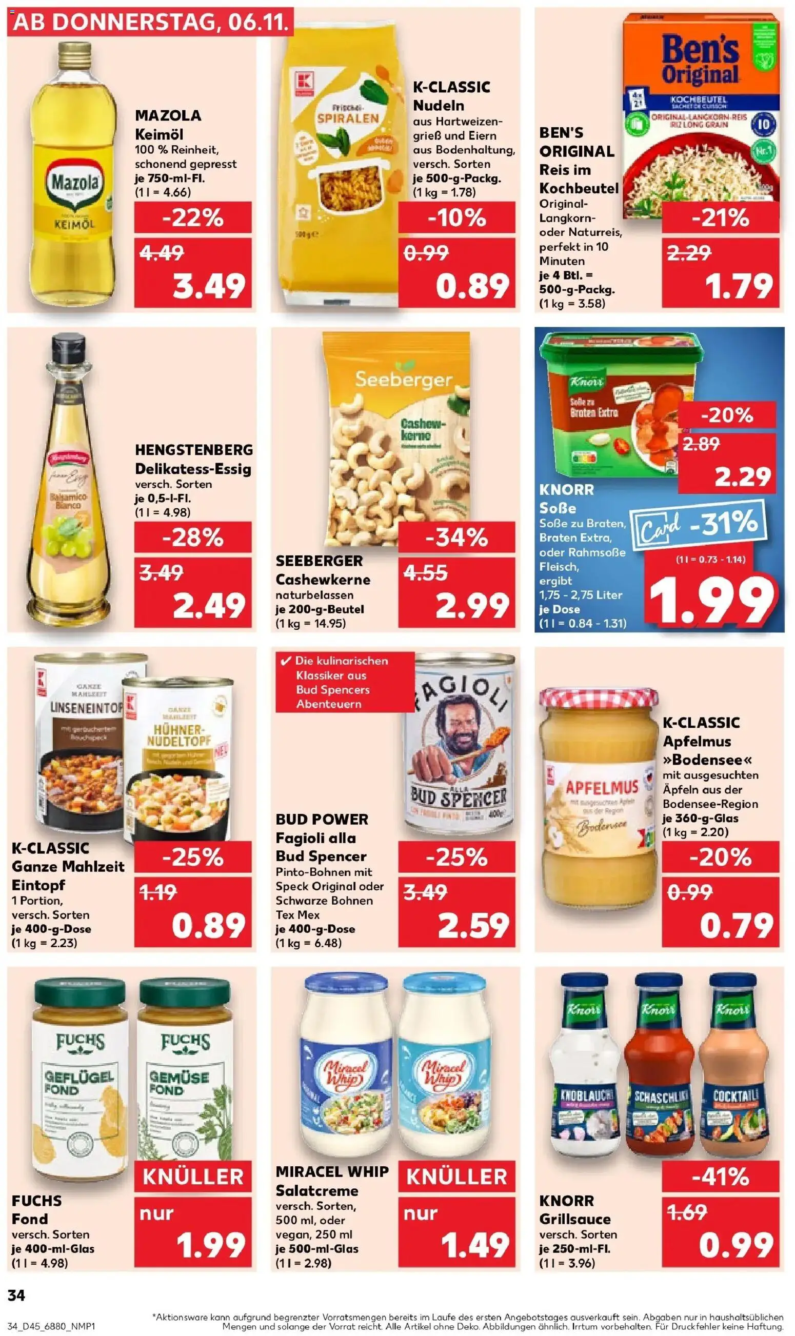 Kaufland prospekt Dillingen	 – gültig ab 10.11.2025 | Seite: 34 | Produkte: Grill, Knorr, Pasta, Reis