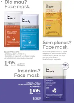 Pré-visualização Pingo Doce Be Beauty válido de 04.09.2024 | Página: 4 | Produtos: Kombucha, Máscara facial, Vitamina c