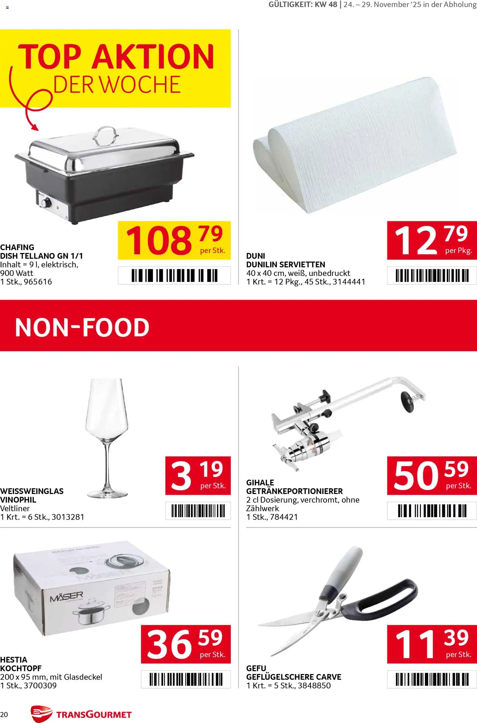 Transgourmet Flugblatt gültig ab 24.11.2025 | Seite: 20