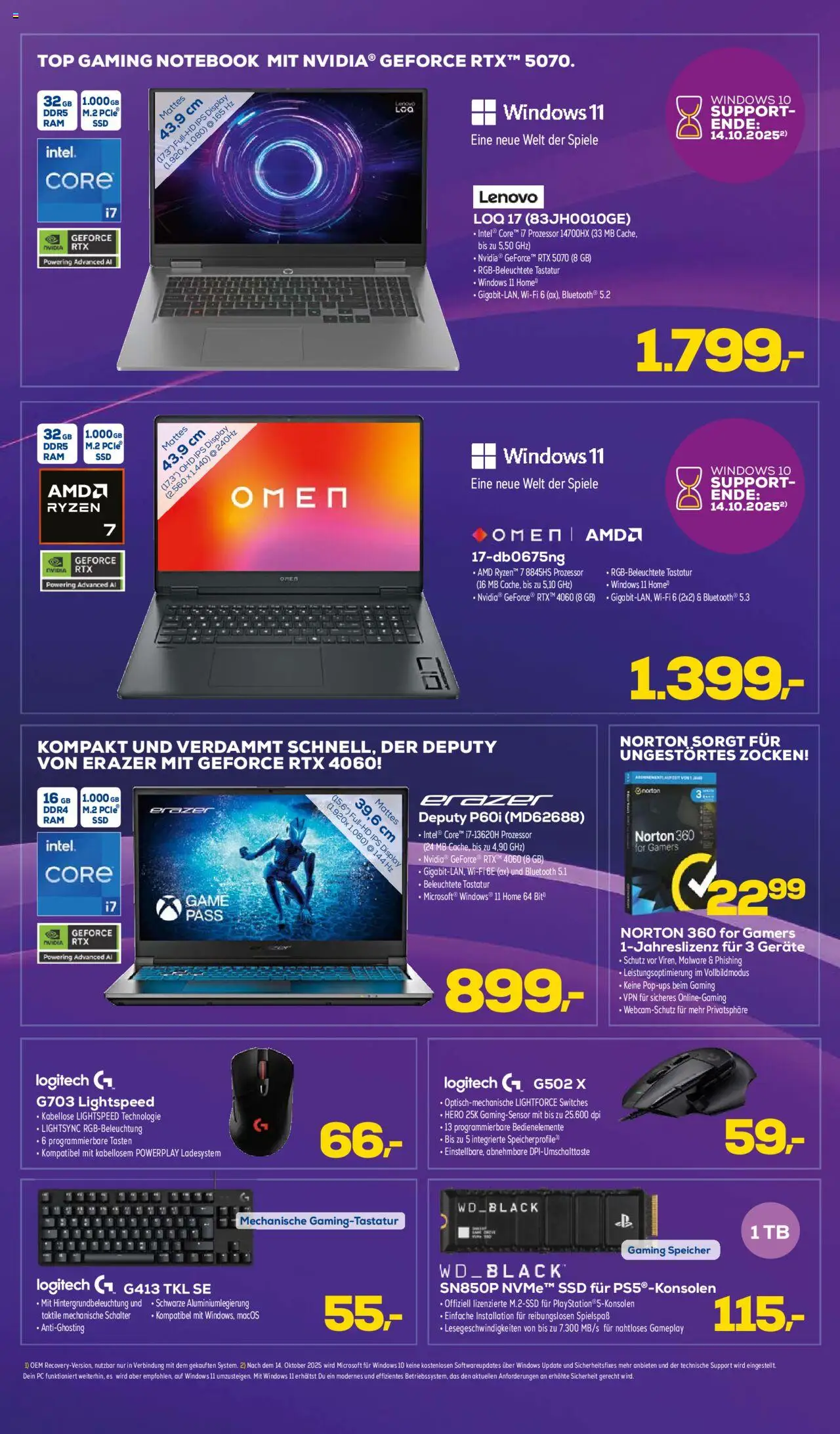 Euronics Prospekt 	 - gültig ab dem 20.08.2025 | Seite: 3 | Produkte: Lenovo, Notebook, PC, Tastatur