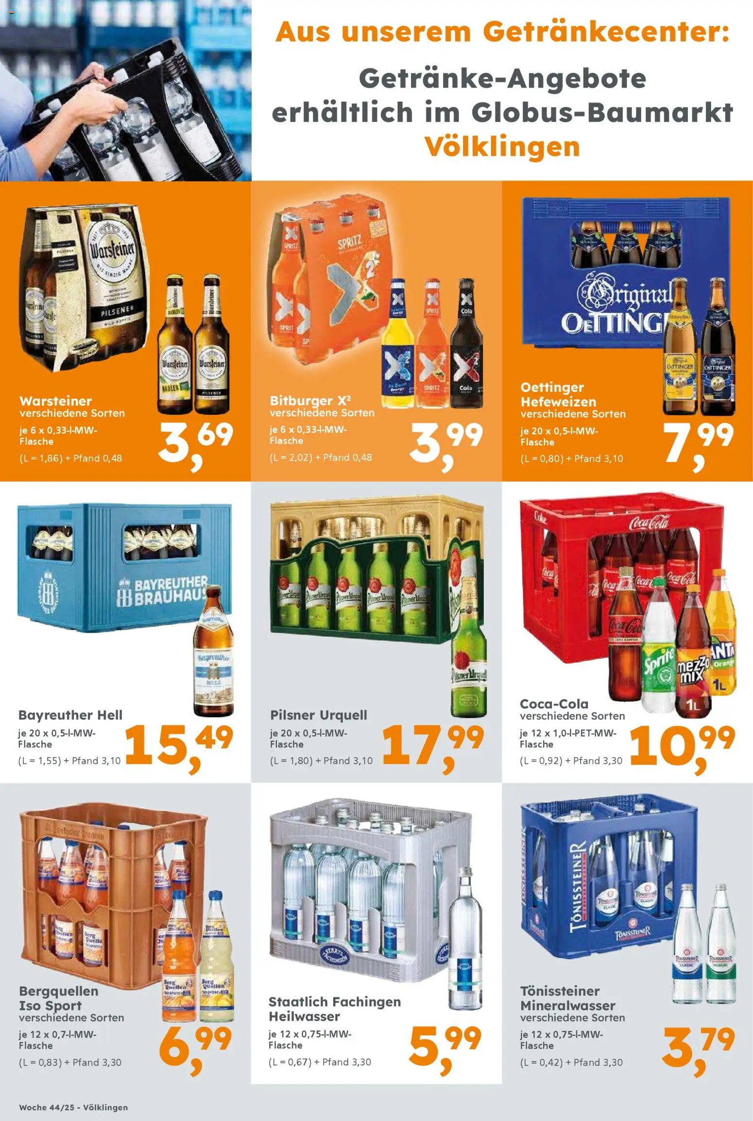 Globus Baumarkt prospekt Saarbrücken	 – gültig ab 26.10.2025 | Seite: 9 | Produkte: Bayreuther hell, Bitburger, Oettinger, Pilsner urquell