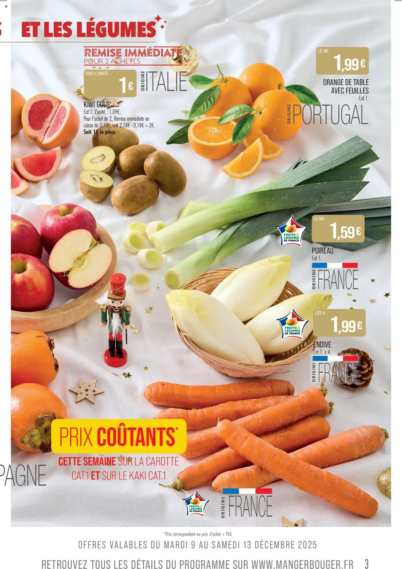 {H1} | Page: 3 | Produits: Orange, Kaki, Endive, Carotte