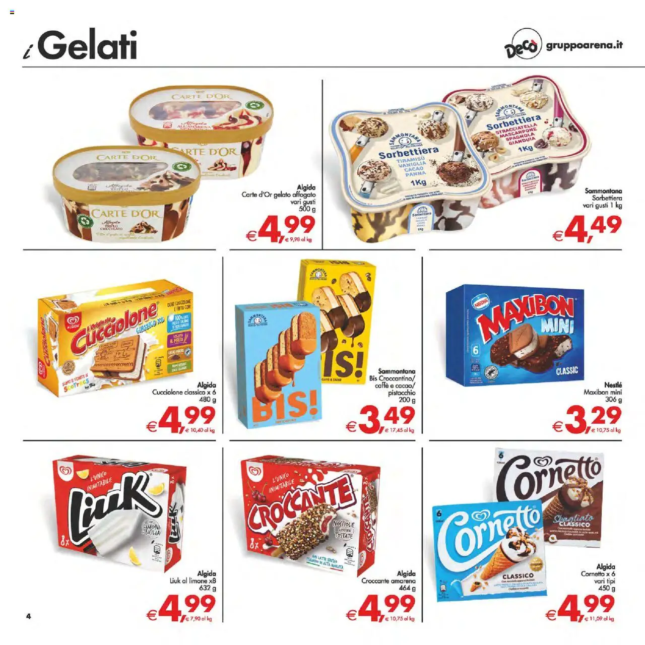 Volantino Decò del 22.08.2025 | Pagina: 4 | Prodotti: Panna, Gelato, Latte, Nocciole