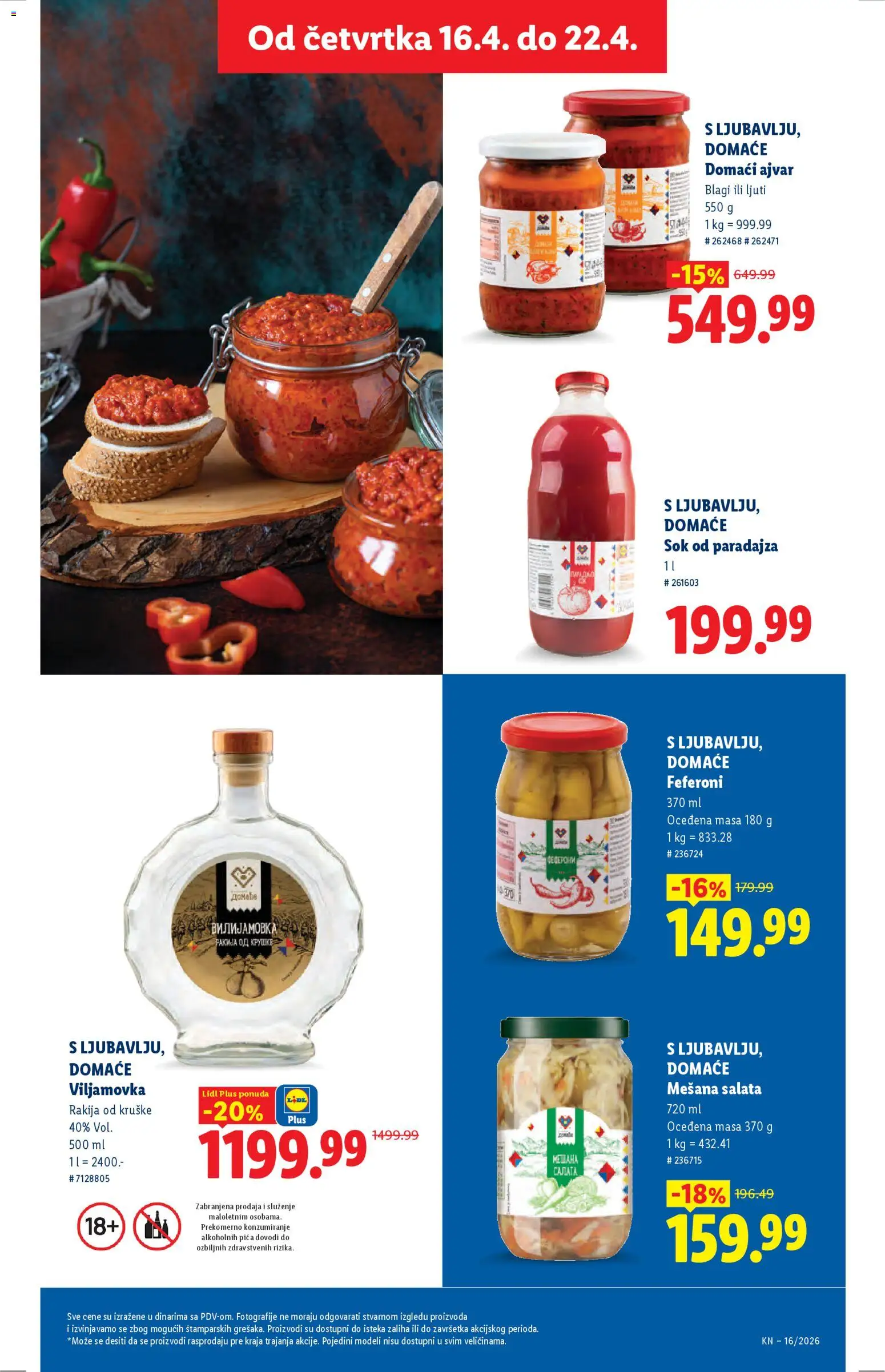 Lidl katalog - važi od 16.04.2026 | Strana: 49 | Proizvode: Rakija, Sok od paradajza, Kruške, Sok