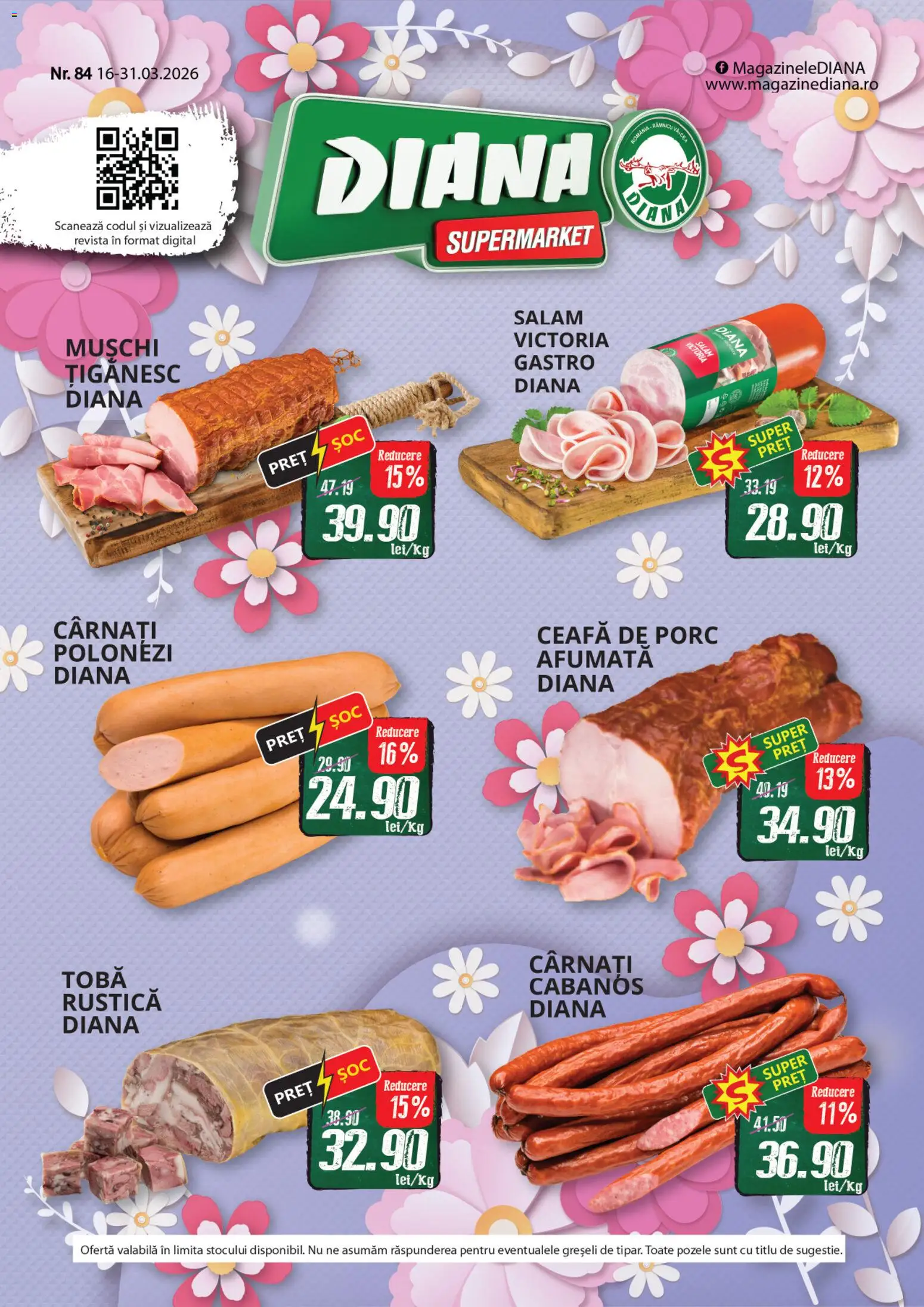 Noul catalog Diana – valabil de la 16.03.2026 | Pagină: 1 | Produse: Keçeli kalem, Salam, Cârnați