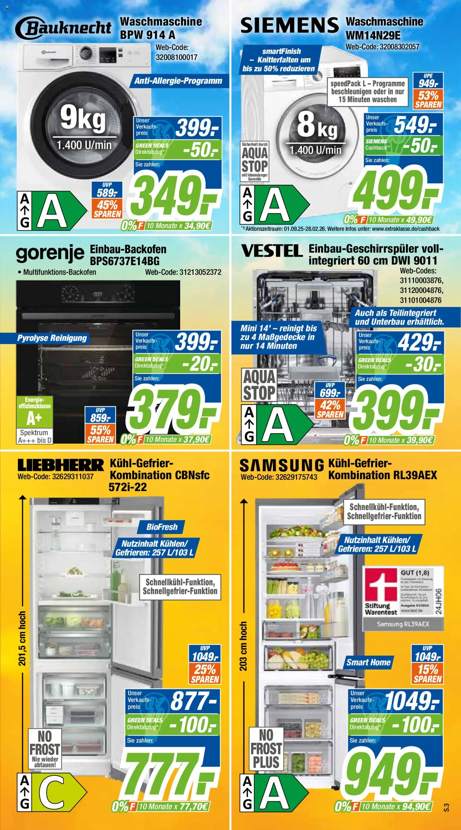 Expert Giessen – gültig ab 12.01.2026 | Seite: 3 | Produkte: Siemens, Gorenje, Waschmaschine, Samsung