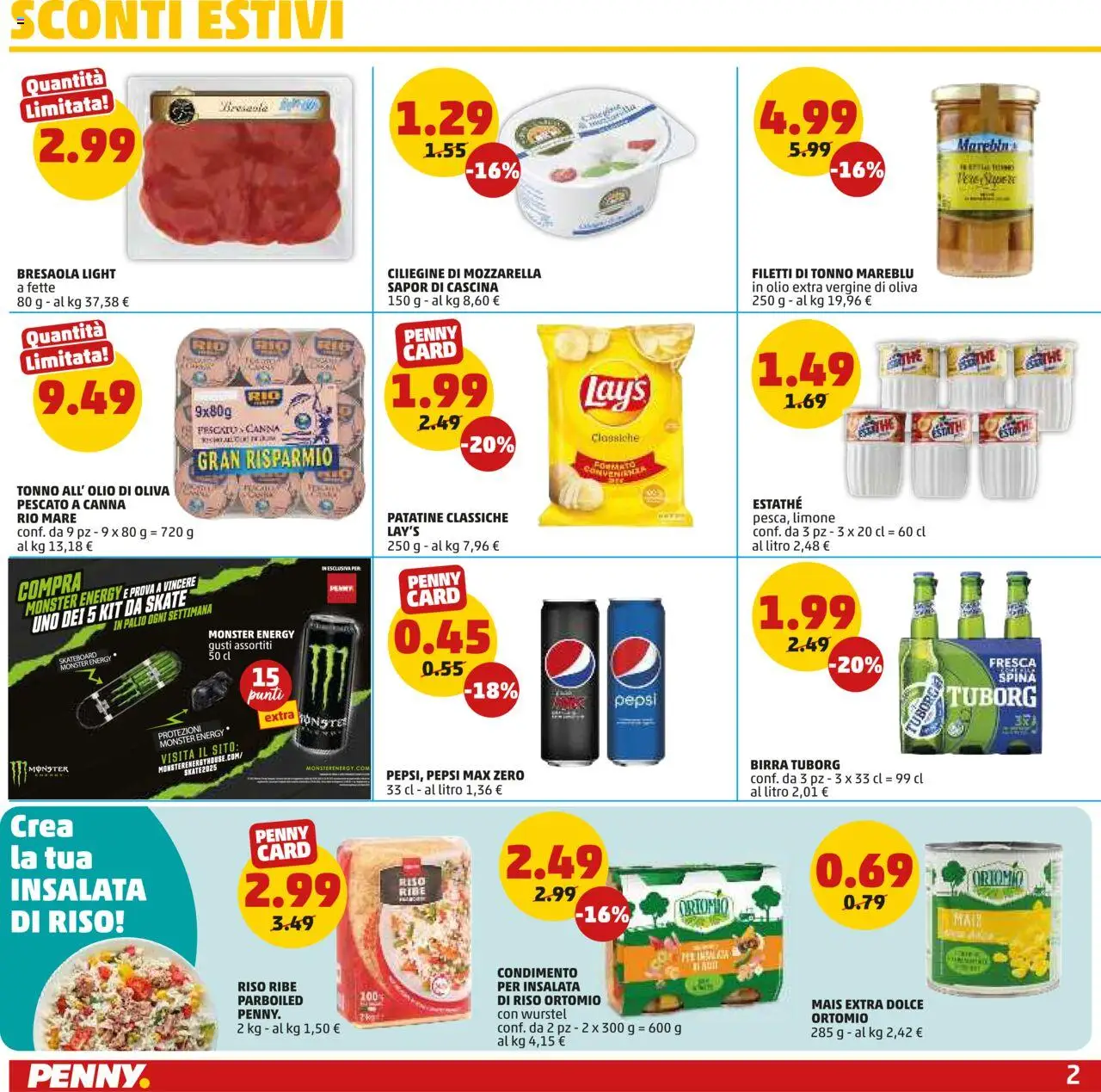 Volantino PENNY del 03.07.2025 | Pagina: 2 | Prodotti: Birra, Mozzarella, Olio extra vergine, Mais