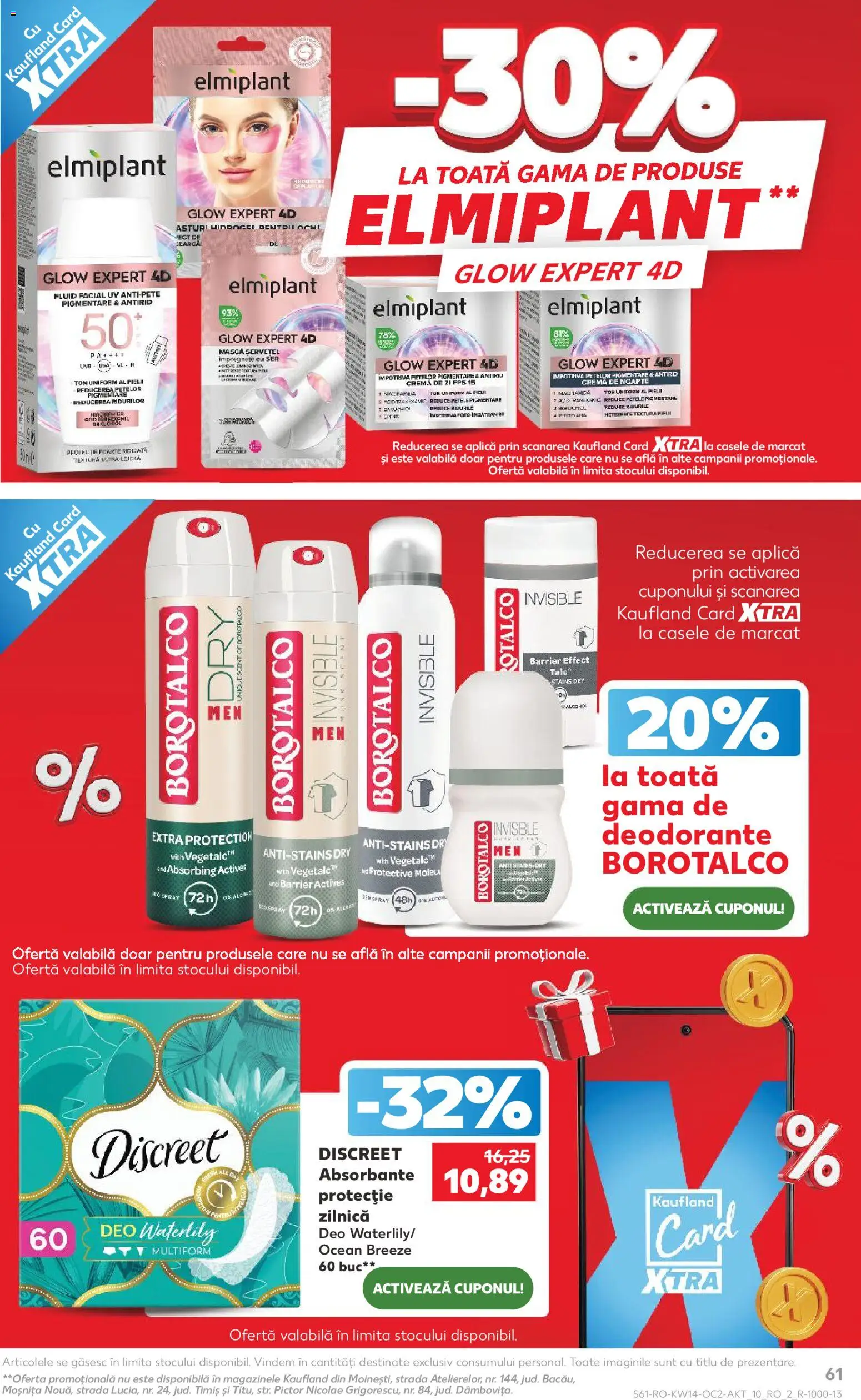 Noul catalog Kaufland – valabil de la 01.04.2026 | Pagină: 61 | Produse: Cremă de noapte, Cremă, Deodorant, Absorbante
