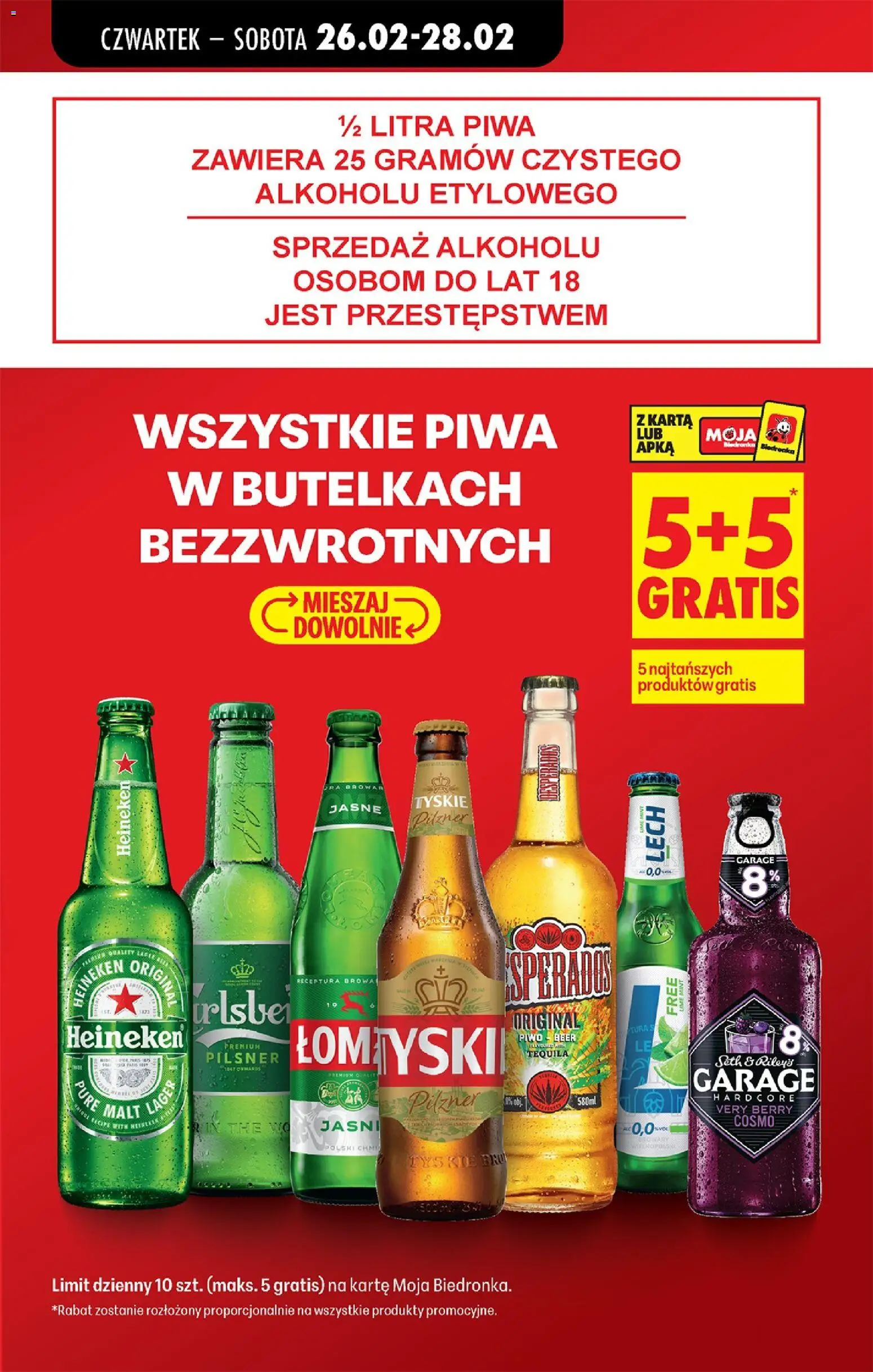 Biedronka gazetka - Oferta w tym tygodniu od 26.02.2026 | Strona: 19 | Produkty: Karta, Tequila, Piwo, Heineken
