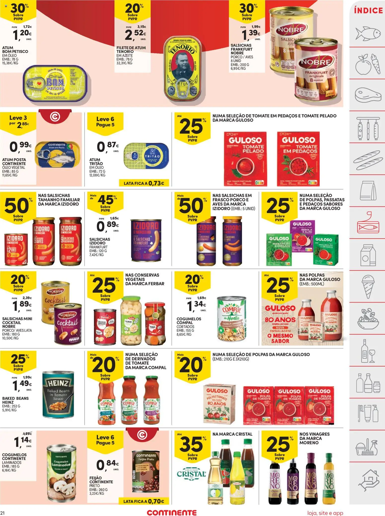 Continente folheto │ válido de 17.03.2026 | Página: 21 | Produtos: Atum, Óleo, Tomate, Cogumelos