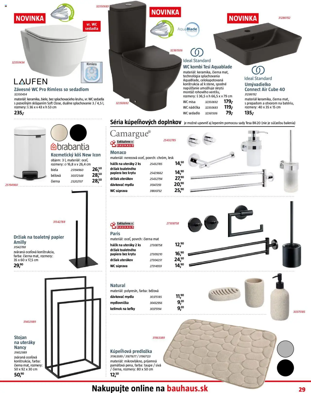 Nové Bauhaus akcie – leták je platný od 06.10.2025 | Strana: 29 | Produkty: Wc, Kôš, Toaletný papier