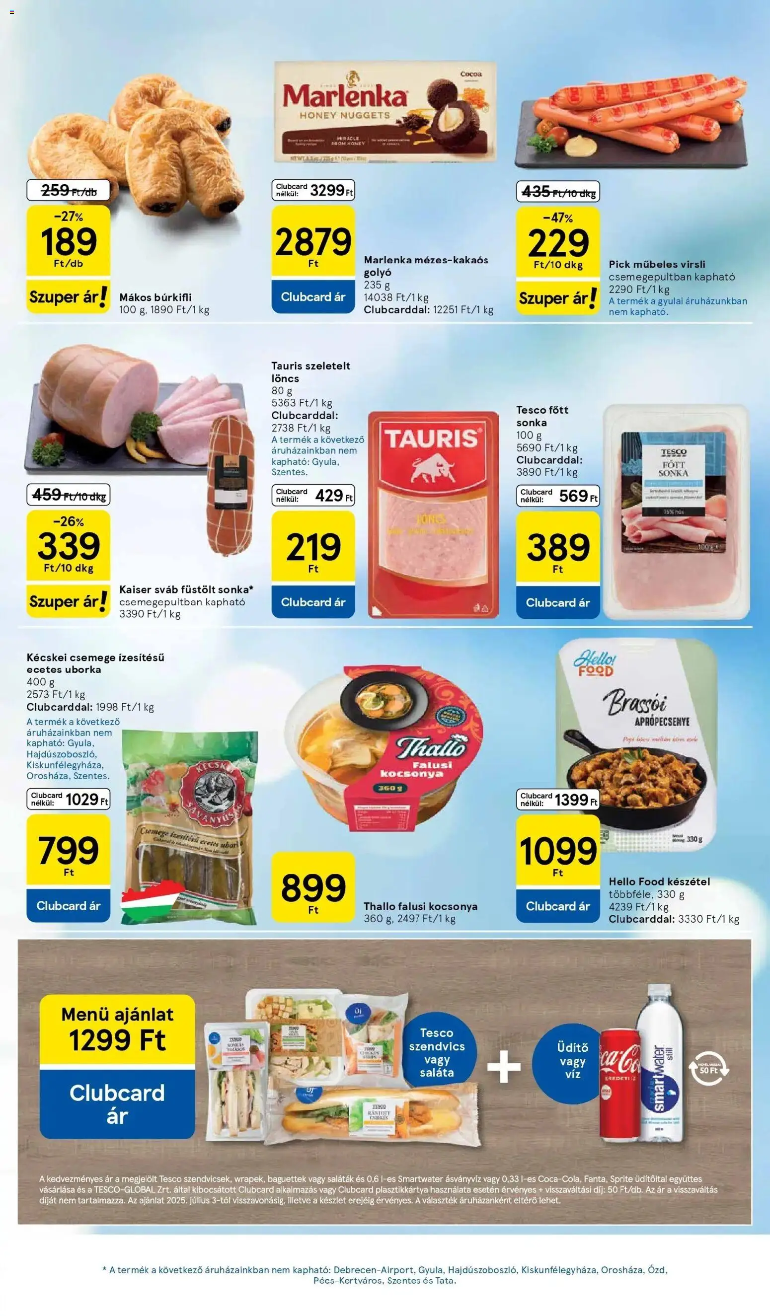 Tesco akciós ujság - amely érvényes a következő dátumtól: 26.02.2026 | Oldal: 13 | Termékek: Virsli, Pick, Nuggets, Sonka