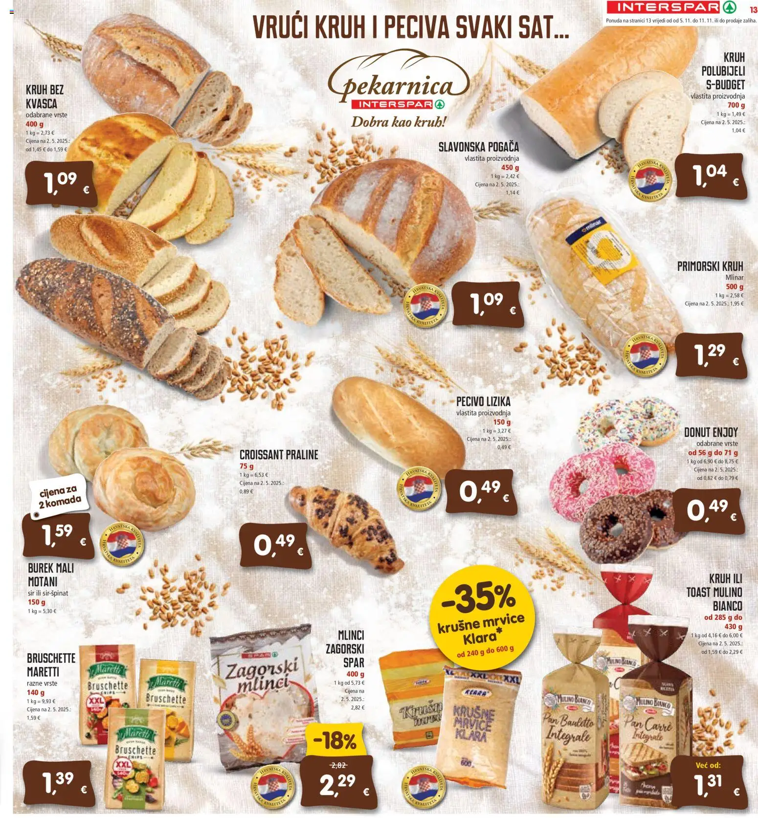 Interspar katalog | vrijedi od 05.11.2025 | Stranica: 13 | Proizvodi: Praline, Kruh, Pan, Burek