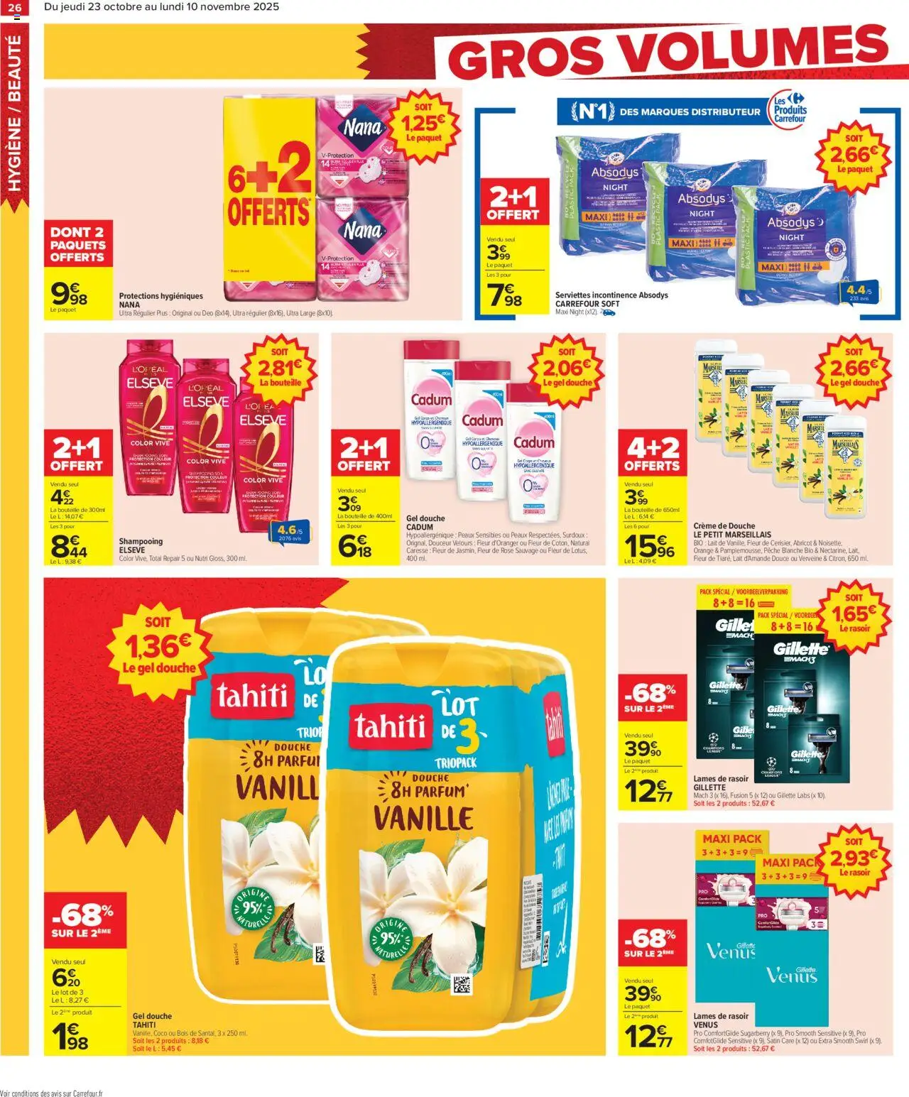 {H1} | Page: 28 | Produits: Orange, Parfum, Shampooing, Gillette Labs