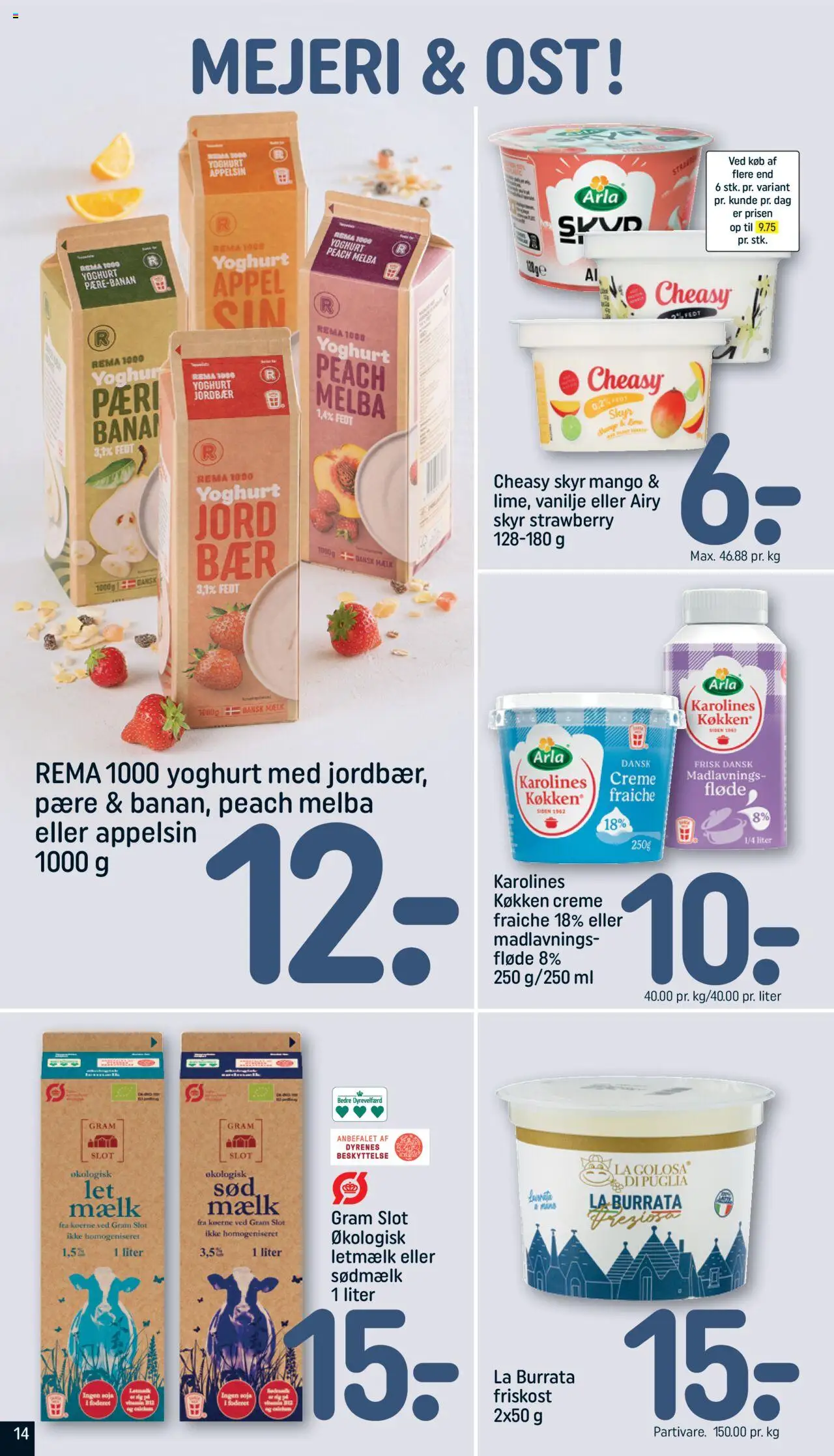 Rema 1000 Tilbudsavis gyldig fra 10.06.2025 | Side: 14 | Produkter: Ost, Creme, Creme fraiche, Fløde