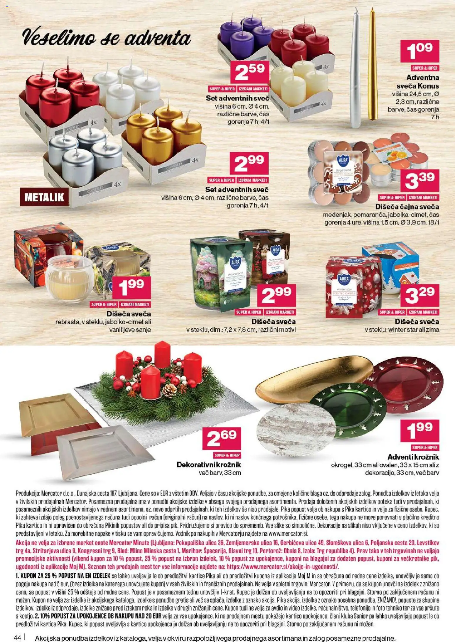 Novi Mercator katalog ponudbe – veljaven od 13.11.2025 | Stran: 46 | Izdelki: Video, Sveča