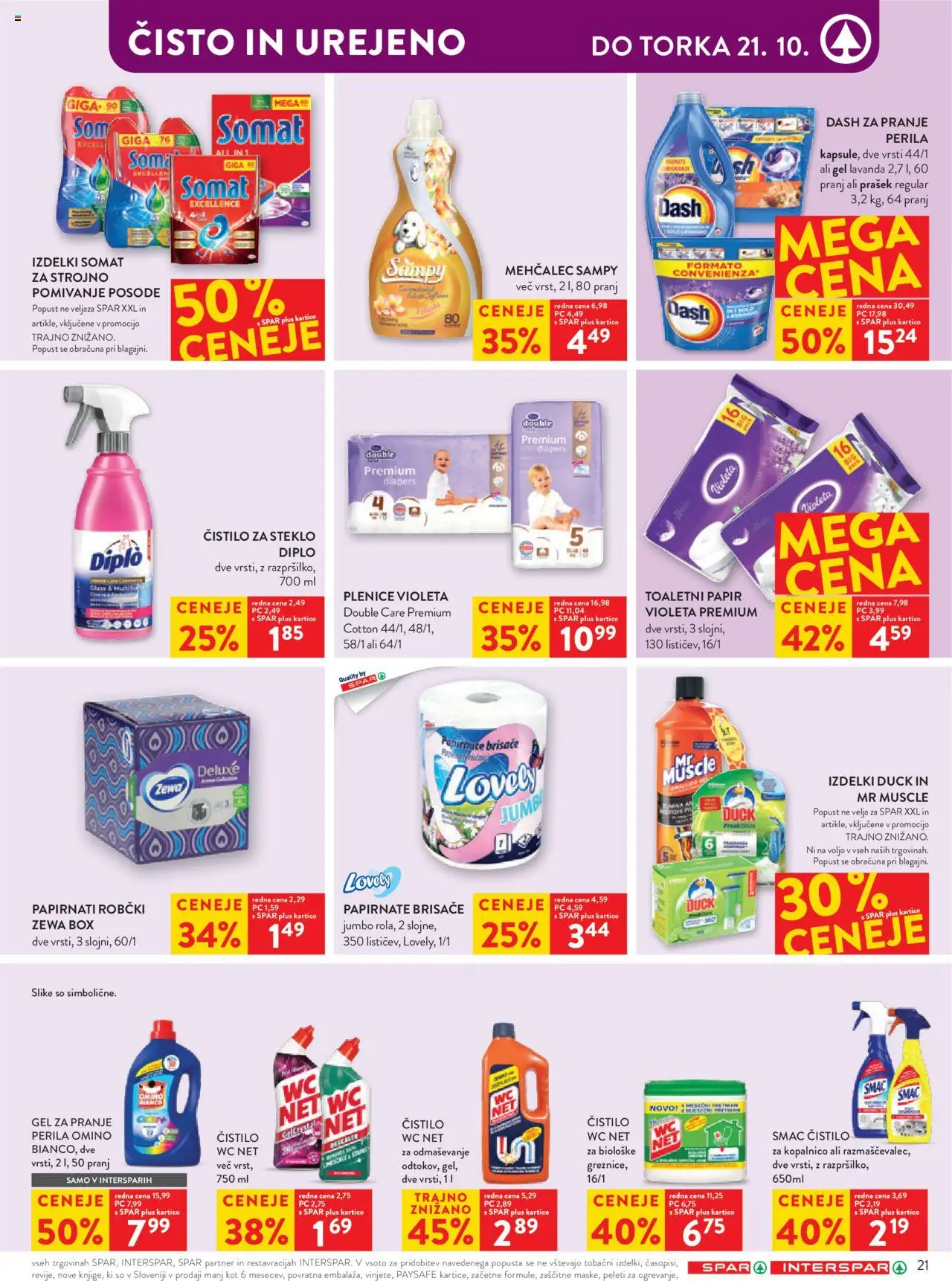 Novi Spar katalog ponudbe – veljaven od 15.10.2025 | Stran: 27 | Izdelki: Plenice, Mehčalec, Toaletni papir, Papirnate brisače