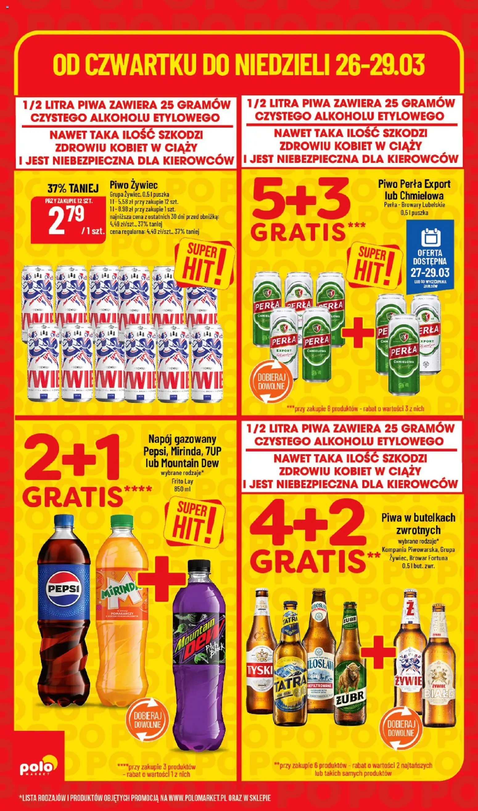 POLOmarket gazetka - Super Hity od 26.03.2026 | Strona: 8 | Produkty: Pepsi, Piwo perła, Piwo