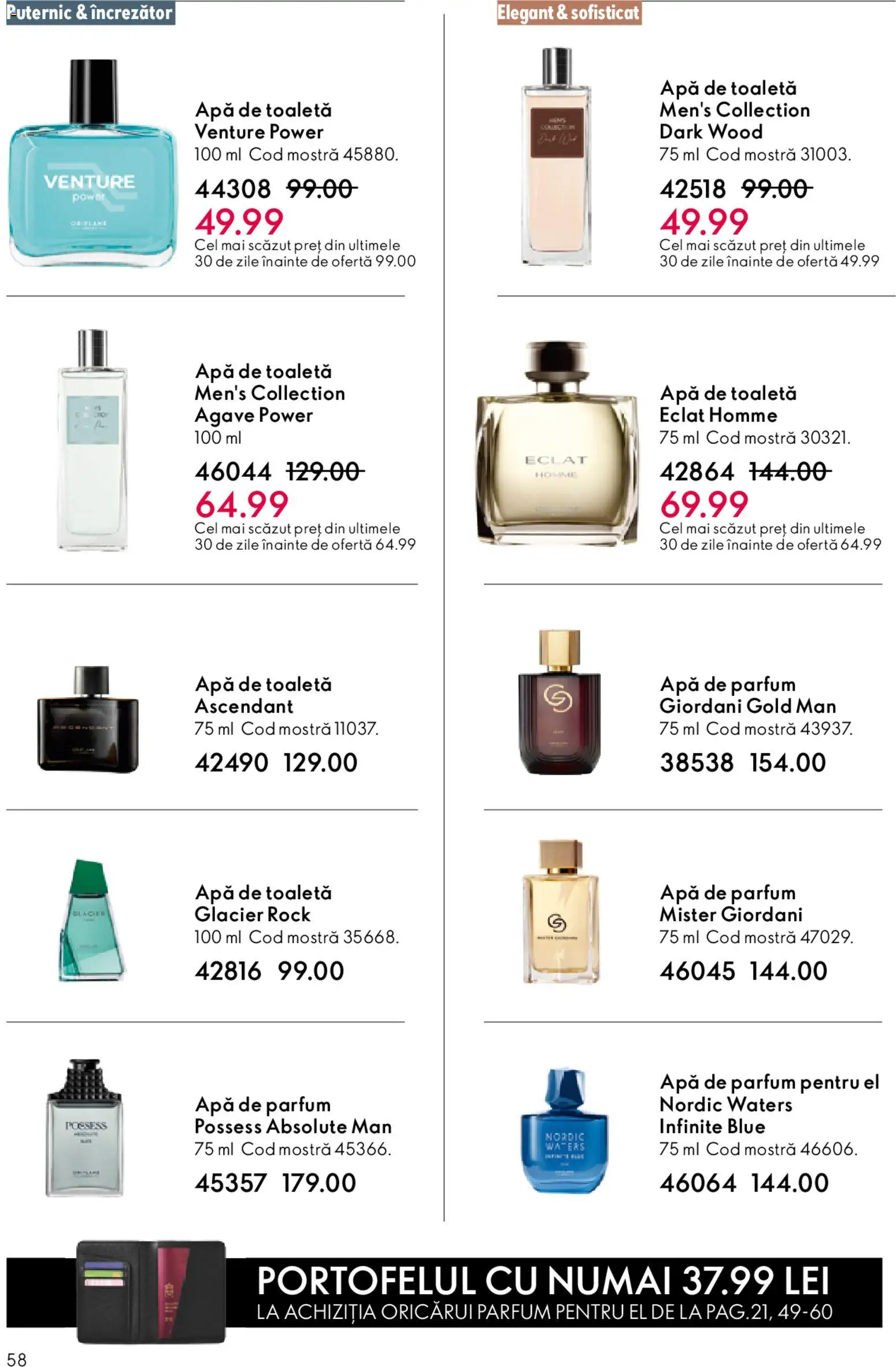 Noul catalog Oriflame – valabil de la 27.05.2026 | Pagină: 58 | Produse: Apă de parfum, Toaletă, Parfum, Apă de toaletă