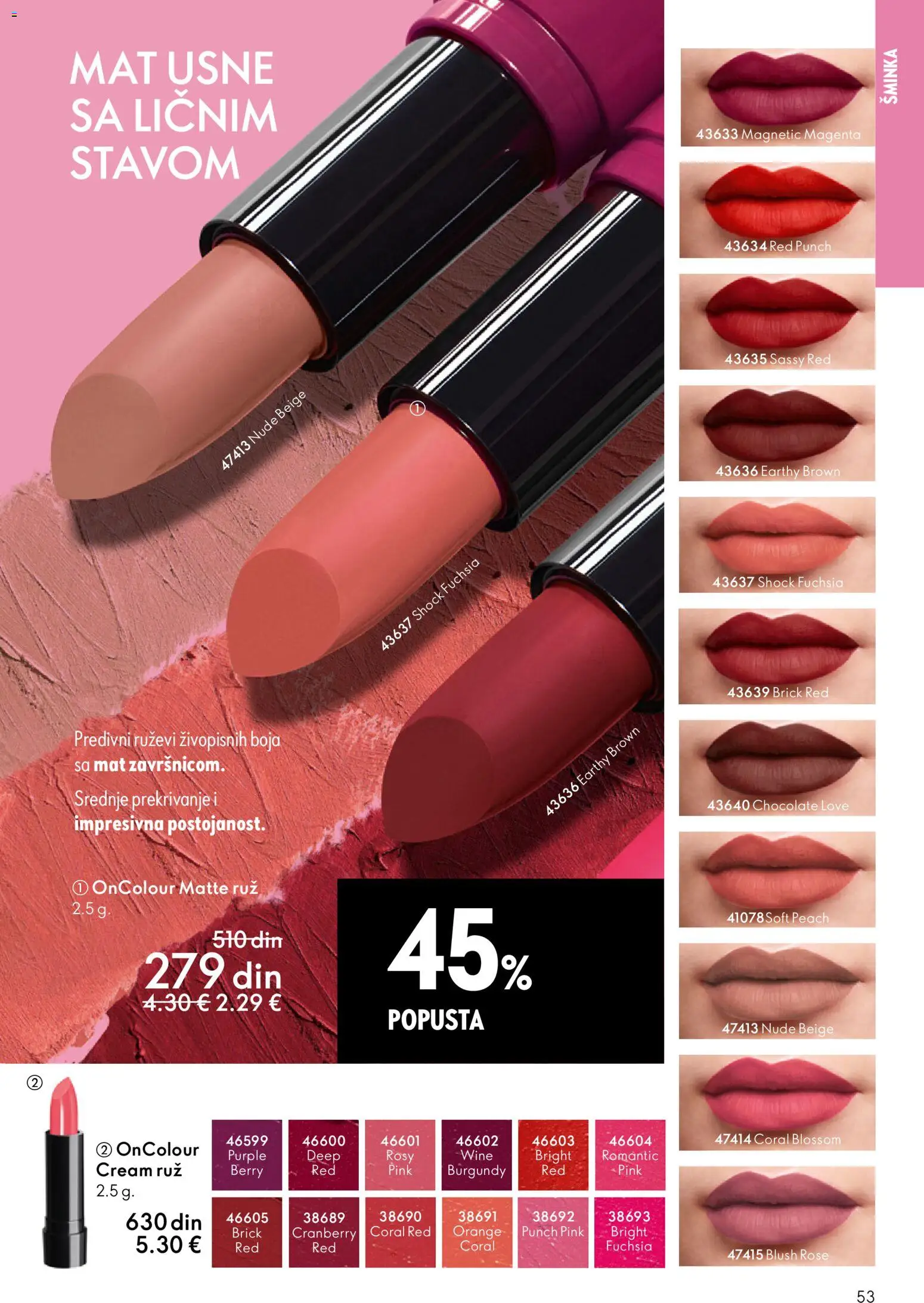 Oriflame katalog - važi od 31.12.2025 | Strana: 53 | Proizvode: Šminka