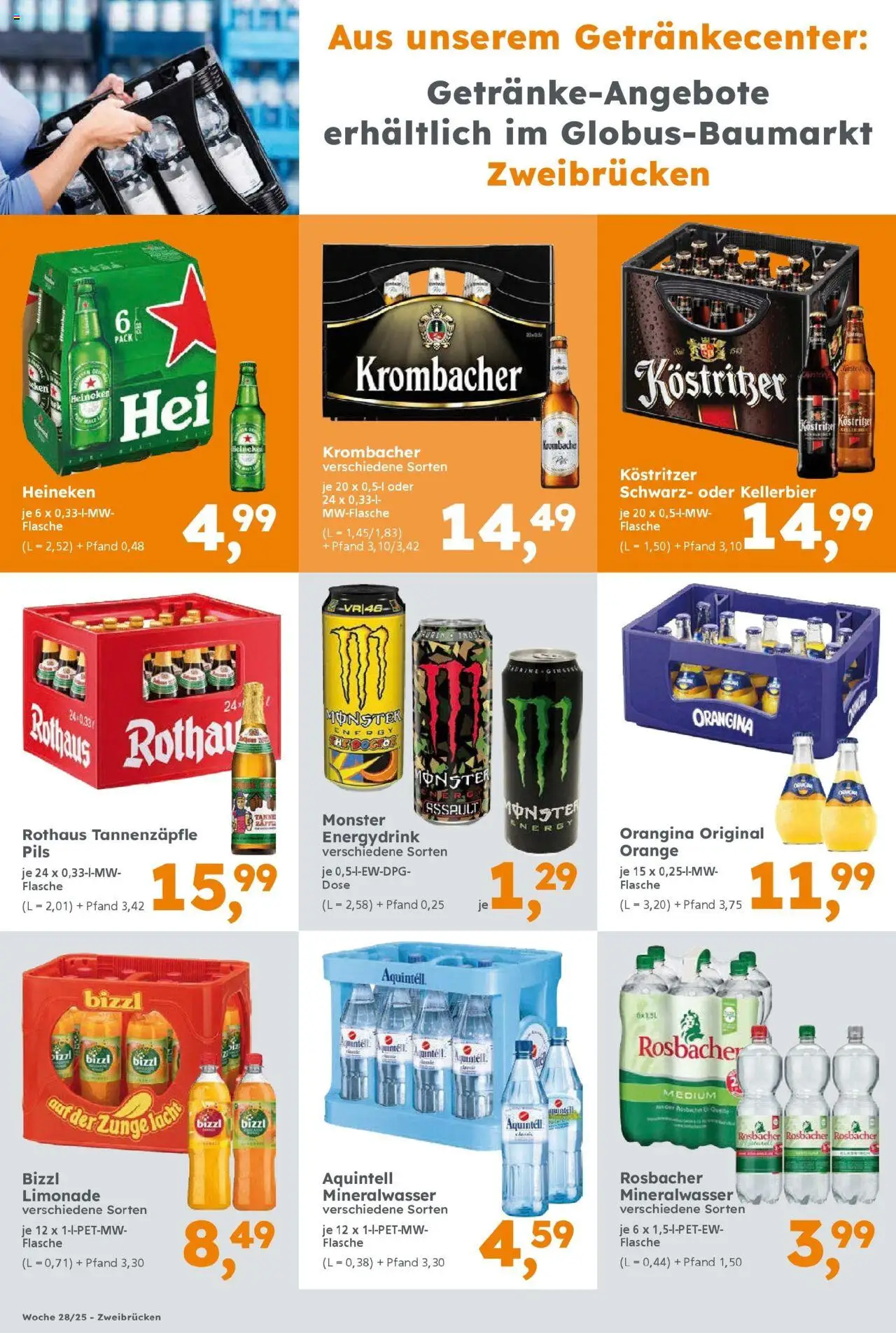 Globus Baumarkt prospekt Homburg	 - gültig ab dem 07.07.2025 | Seite: 8 | Produkte: Energy, Pils, Monster, Krombacher