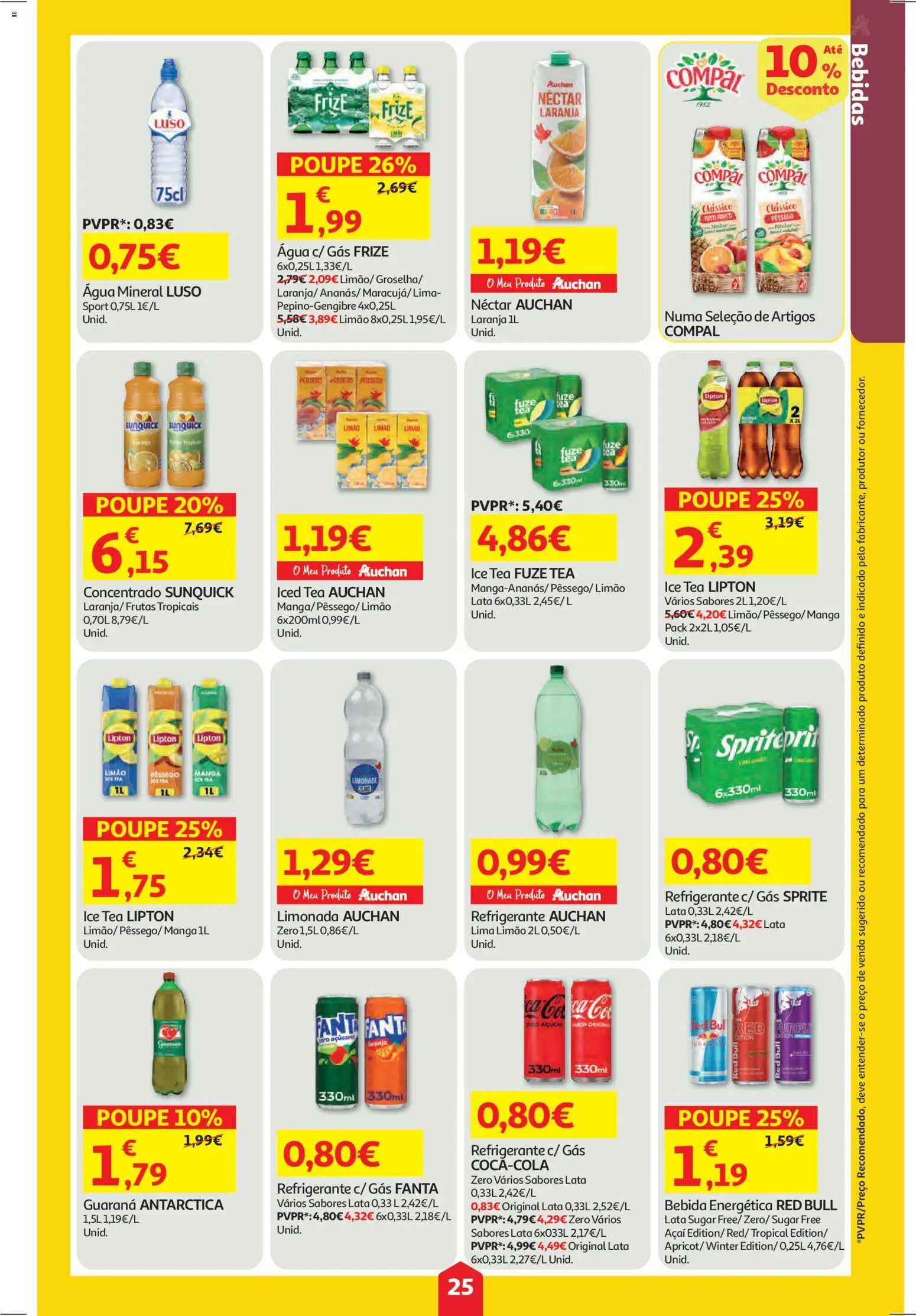 Auchan folheto │ válido de 29.01.2026 | Página: 25 | Produtos: Agua, Refrigerante, Fanta, Açai