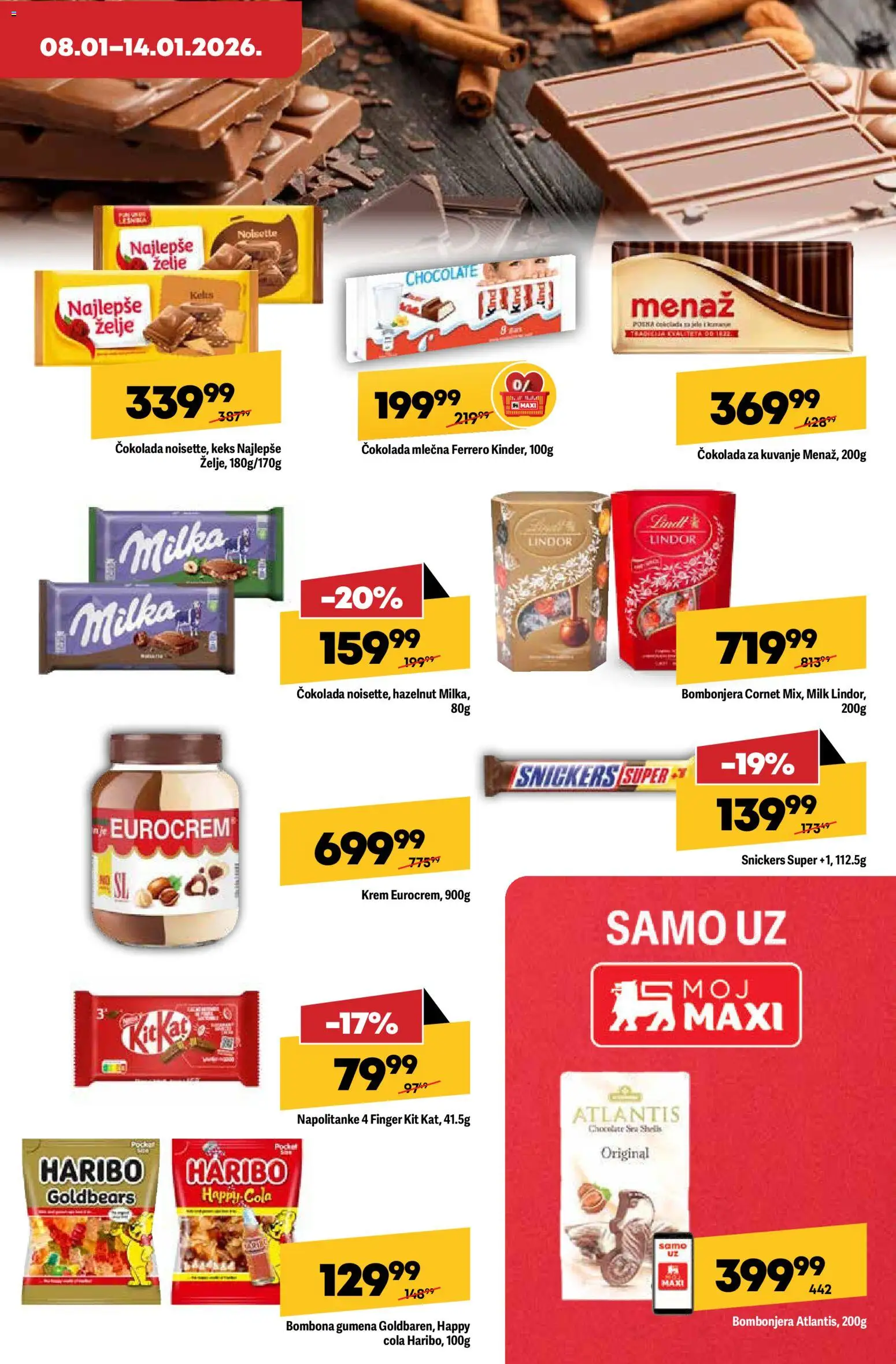 Maxi katalog - važi od 08.01.2026 | Strana: 15 | Proizvode: Milka, Keks, Haribo, Ferrero