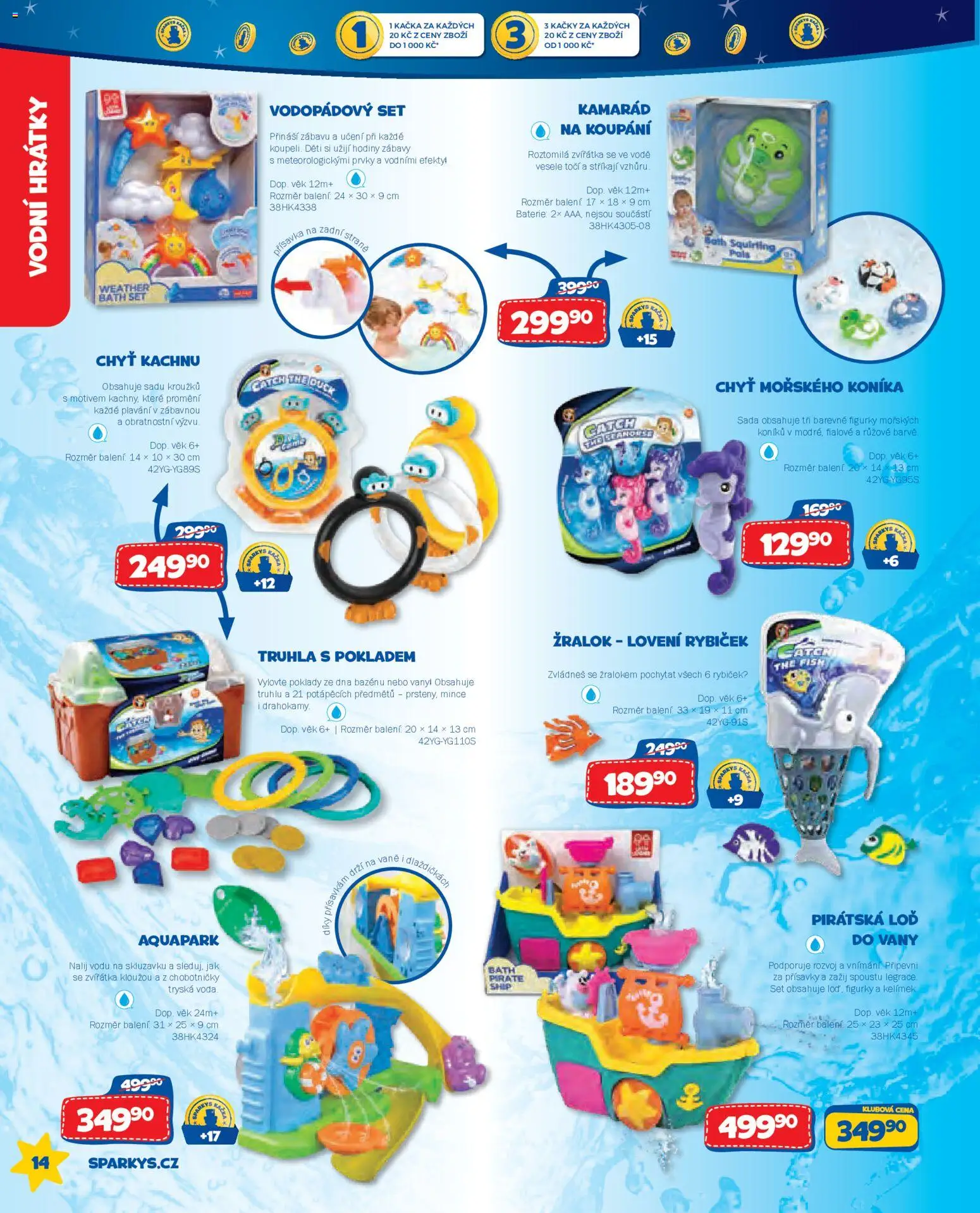 Sparkys katalog Léto 2026 od 01.05.2026 | Strana: 14 | Produkty: Voda, Hodiny, Figurky, Baterie