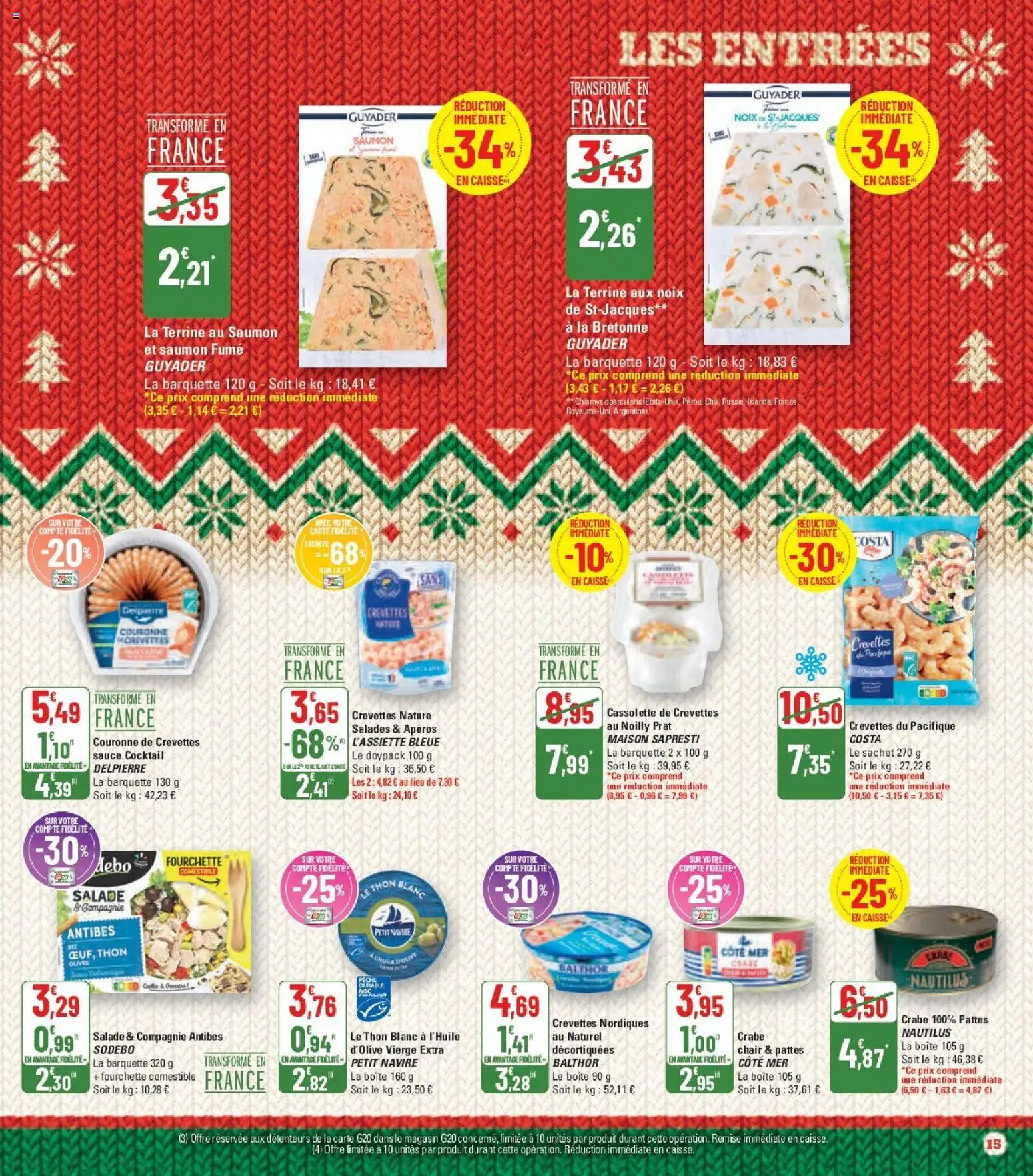 {H1} | Page: 15 | Produits: Olive, Crabe, Saumon, Noix