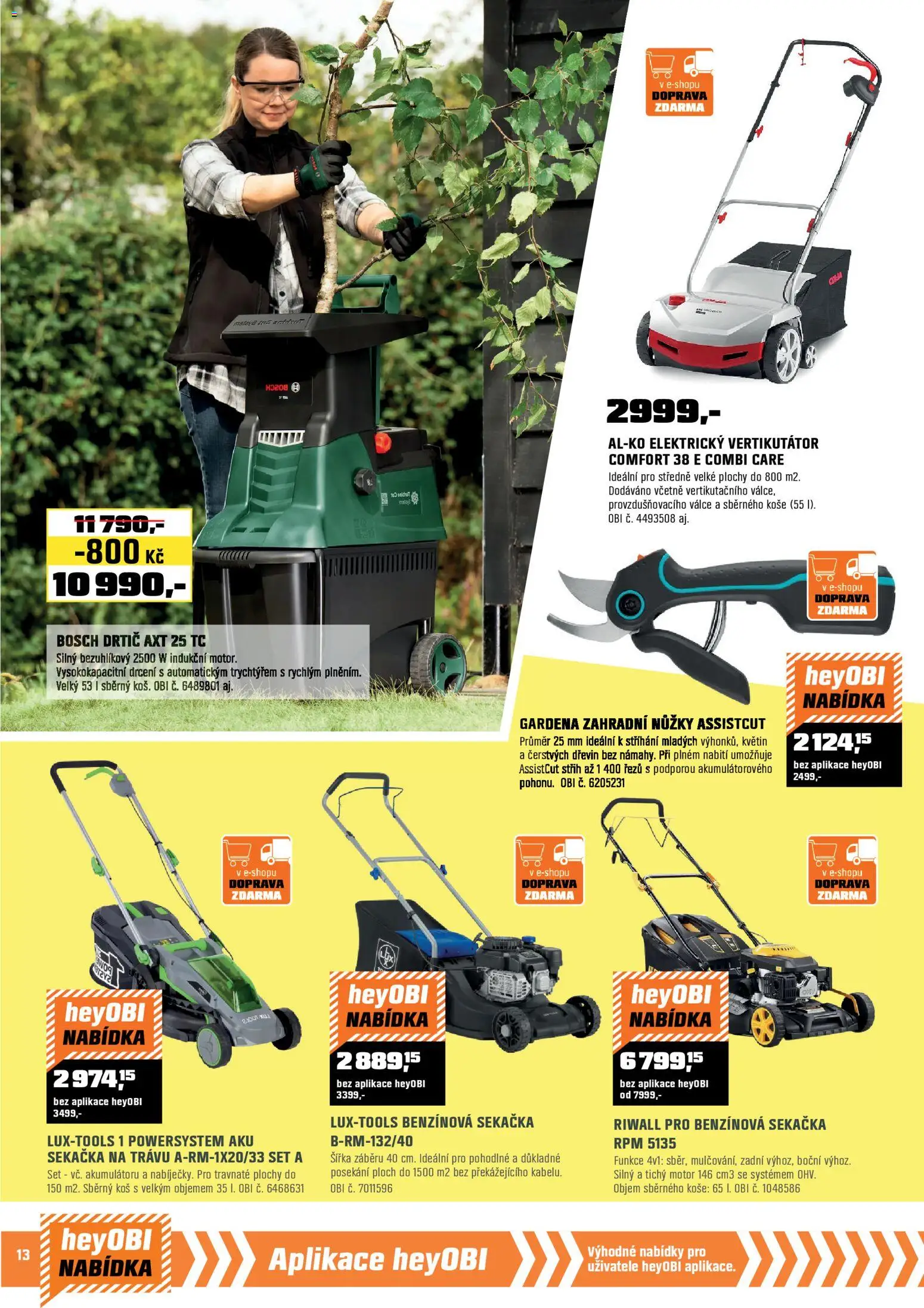 OBI leták od 01.03.2026 | Strana: 14 | Produkty: Nůžky, Zahradní nůžky, Sekačka, Drtič