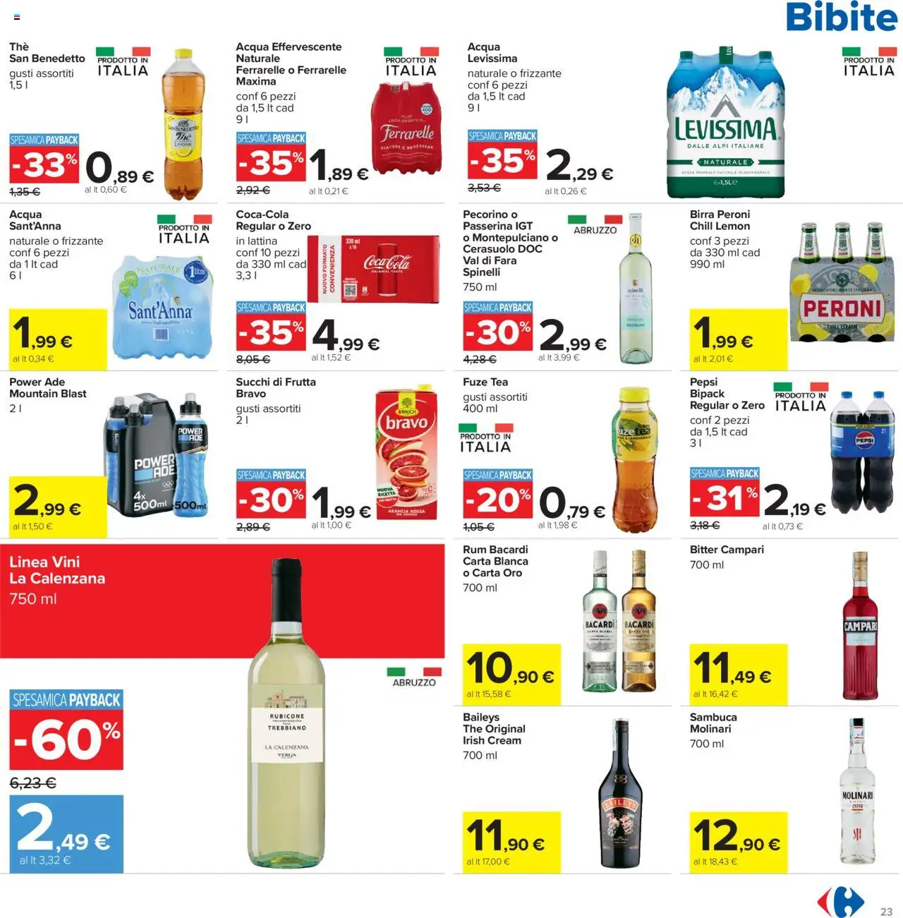 Volantino Carrefour del 07.08.2025 | Pagina: 23 | Prodotti: Frutta, The, Bibite, Acqua minerale