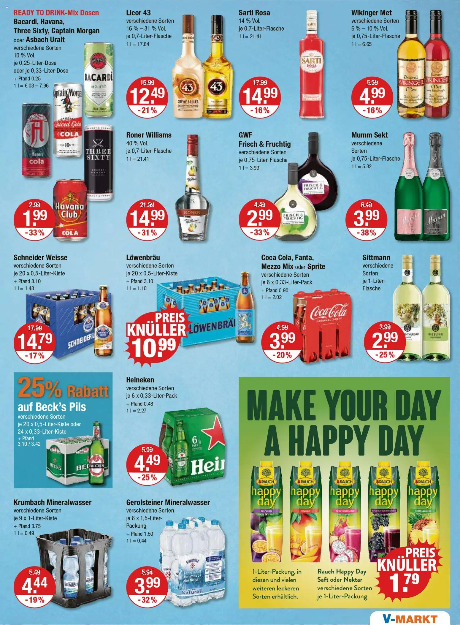 V-Markt - Hallertau / Oberpfalz – gültig ab 23.10.2025 | Seite: 9 | Produkte: Bacardi, Sprite, Creme brulee, Saft