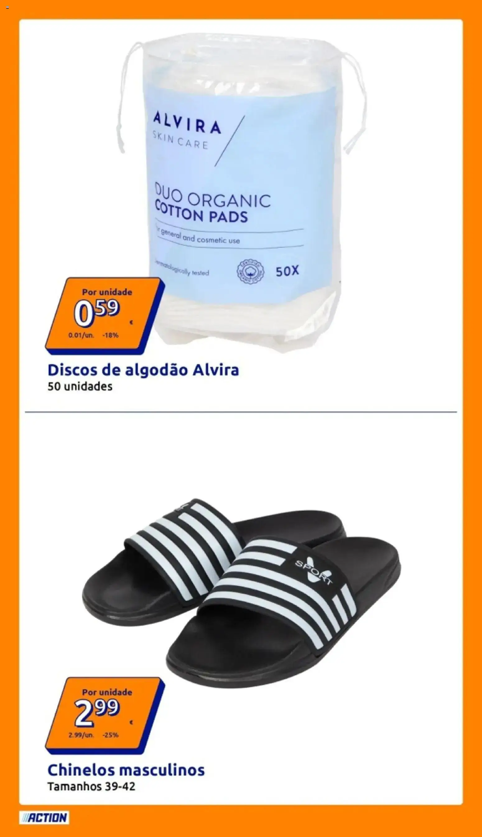 Action - Preços extremamente baixos │ válido de 25.02.2026 | Página: 2 | Produtos: Chinelos, Algodão