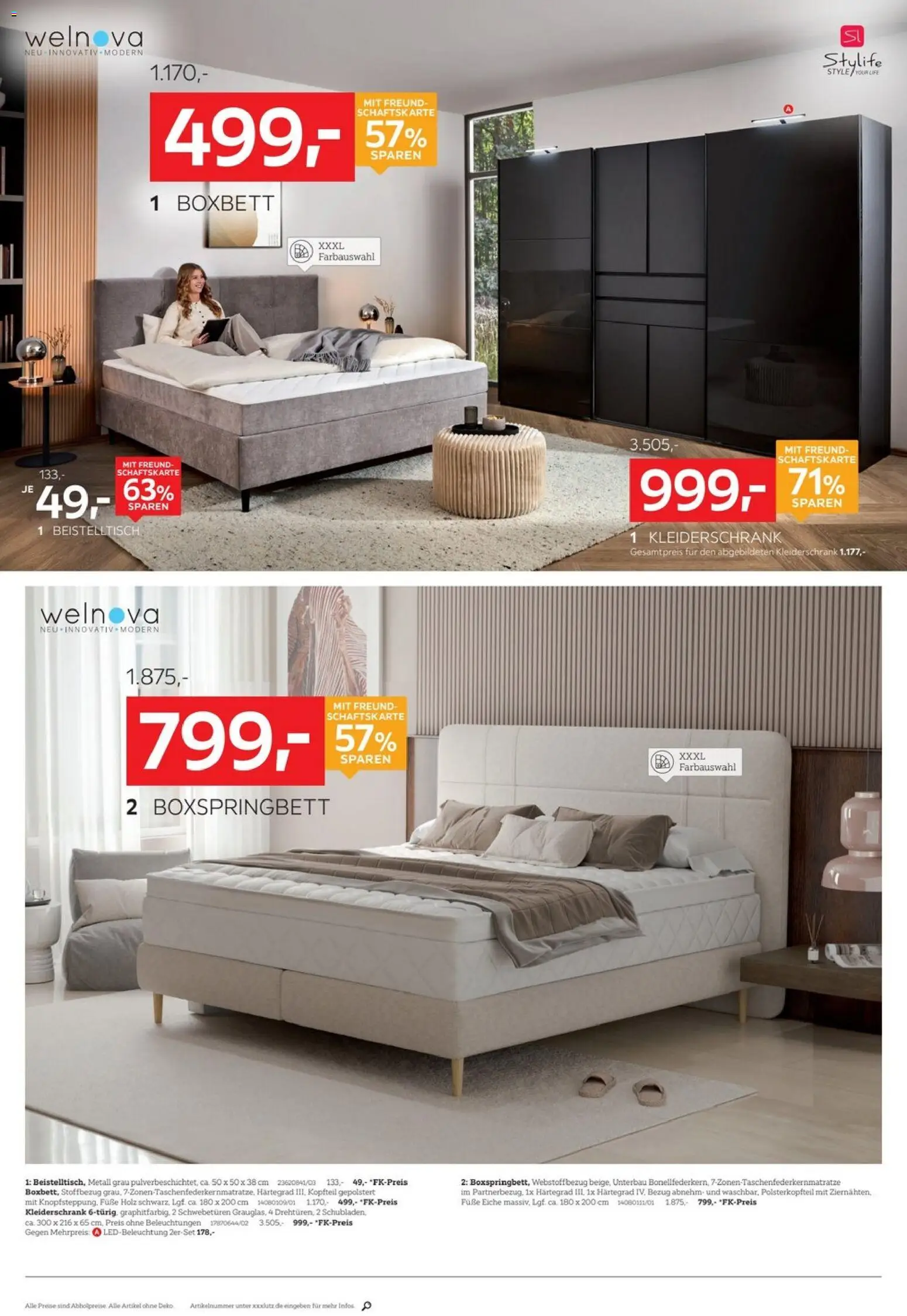 XXXLutz Big Sale – gültig ab 29.03.2026 | Seite: 6 | Produkte: Beistelltisch, Kleiderschrank, Boxspringbett
